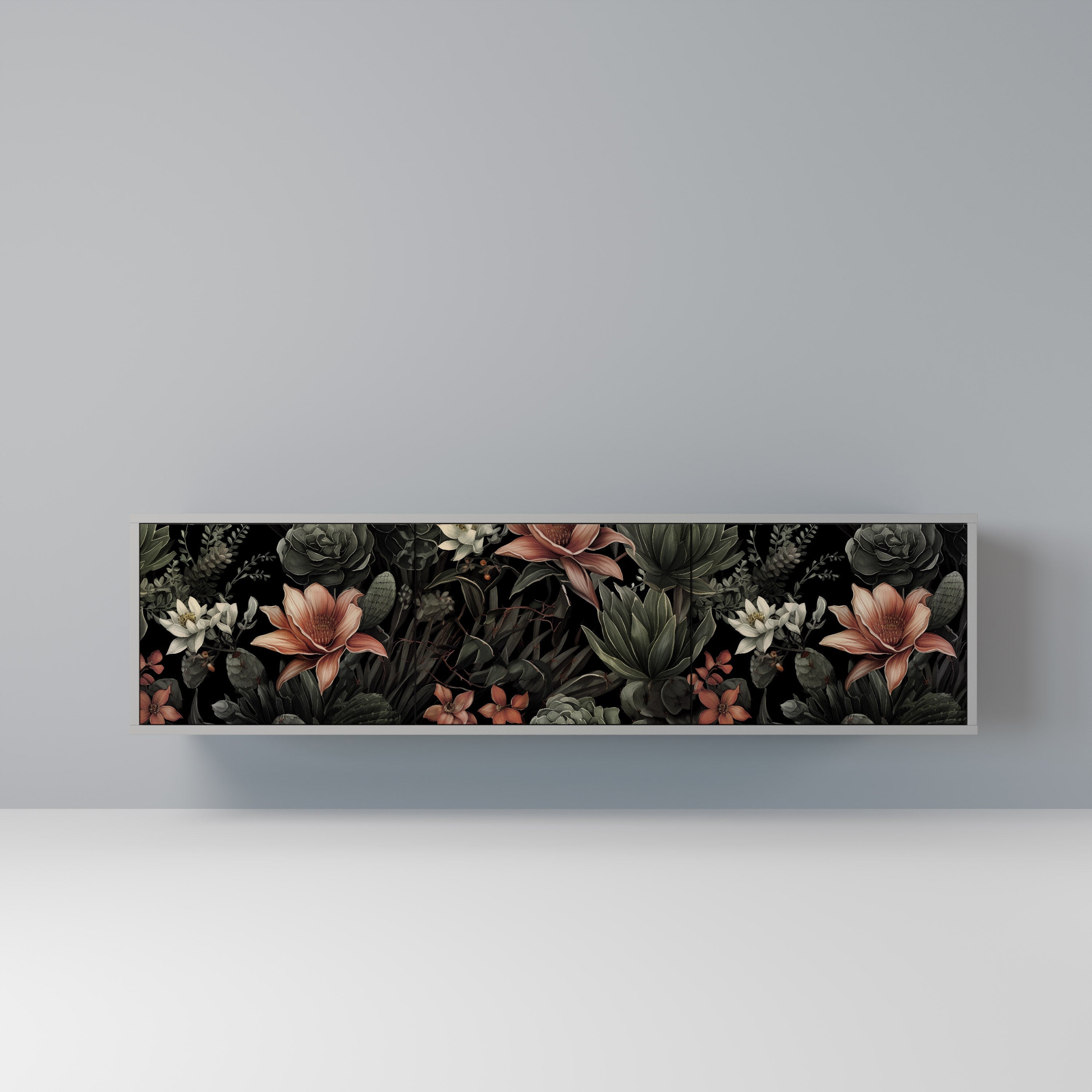 SECRET VERDURE Móvel de TV com 3 Portas em Acabamento Cinzento