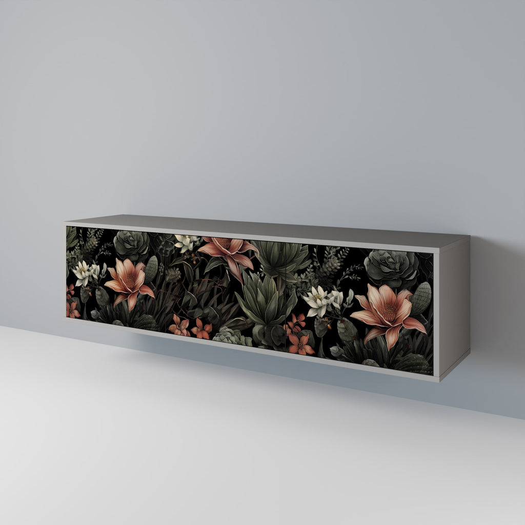 SECRET VERDURE Móvel de TV com 3 Portas em Acabamento Cinzento