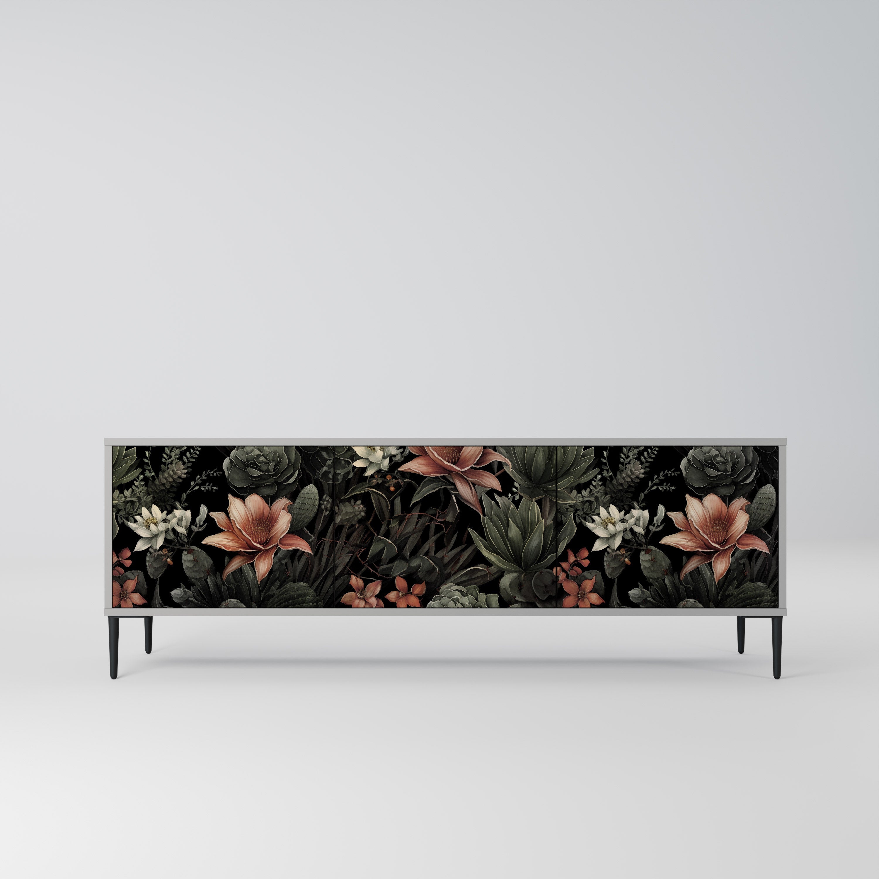 SECRET VERDURE Móvel de TV com 3 Portas em Acabamento Cinzento