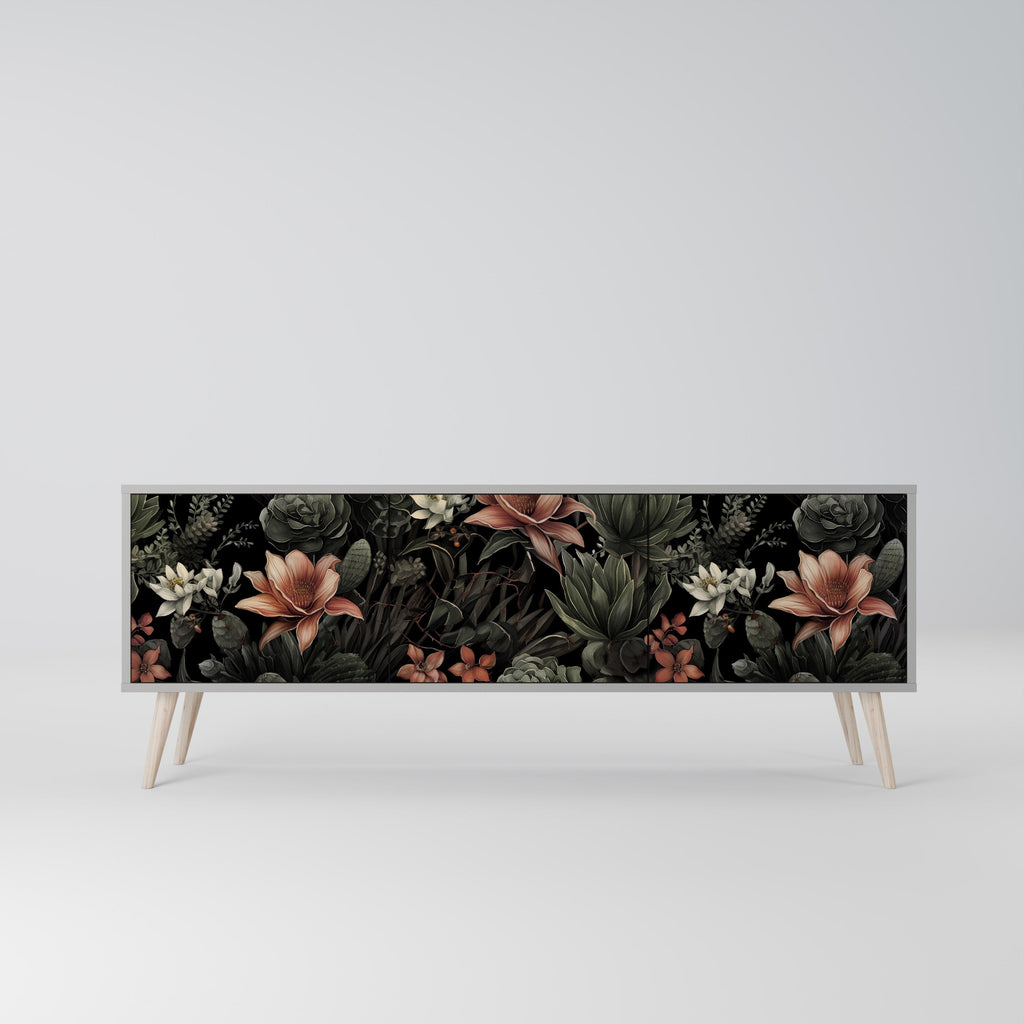 SECRET VERDURE Móvel de TV com 3 Portas em Acabamento Cinzento