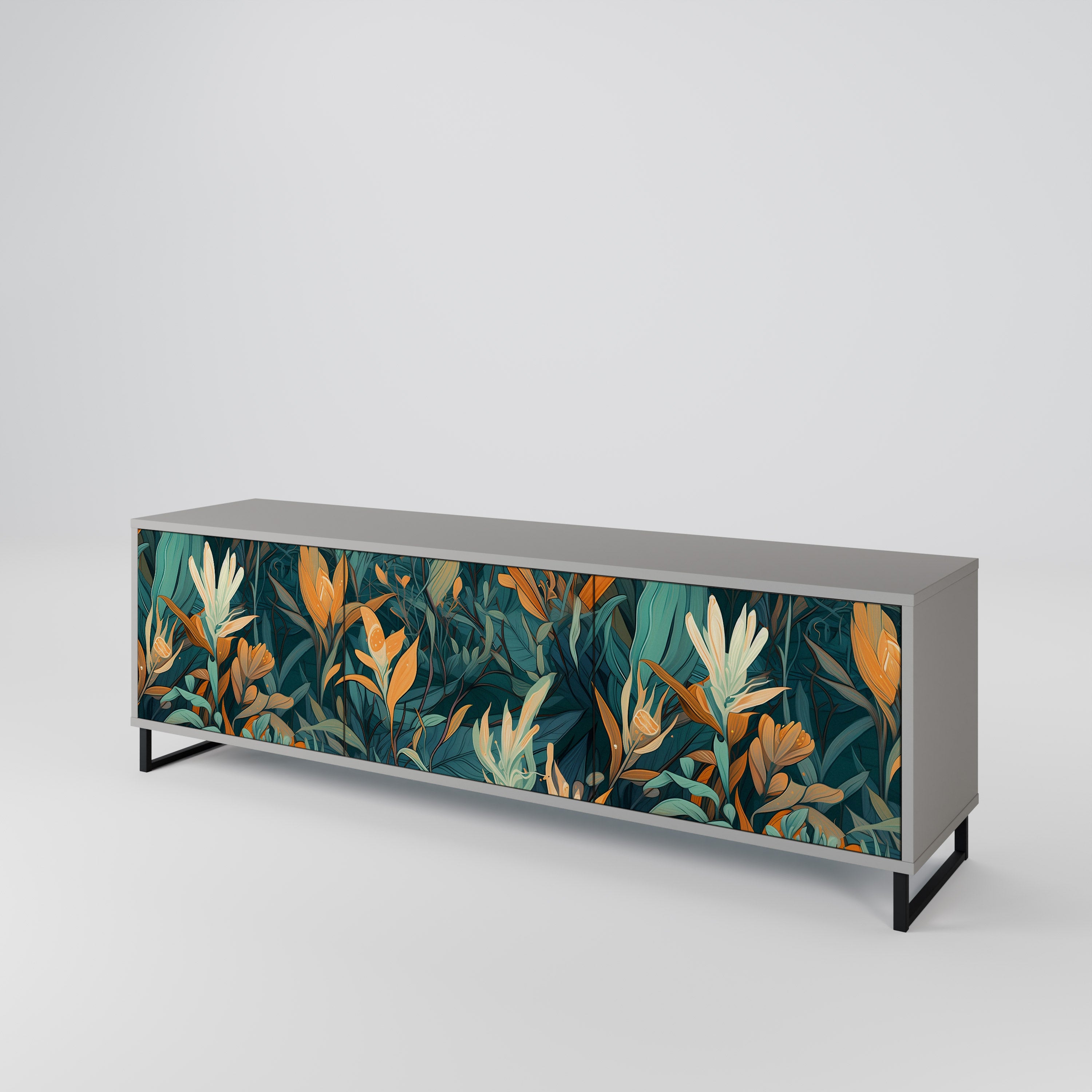 FLORAL SERENITY Móvel de TV de 3 Portas