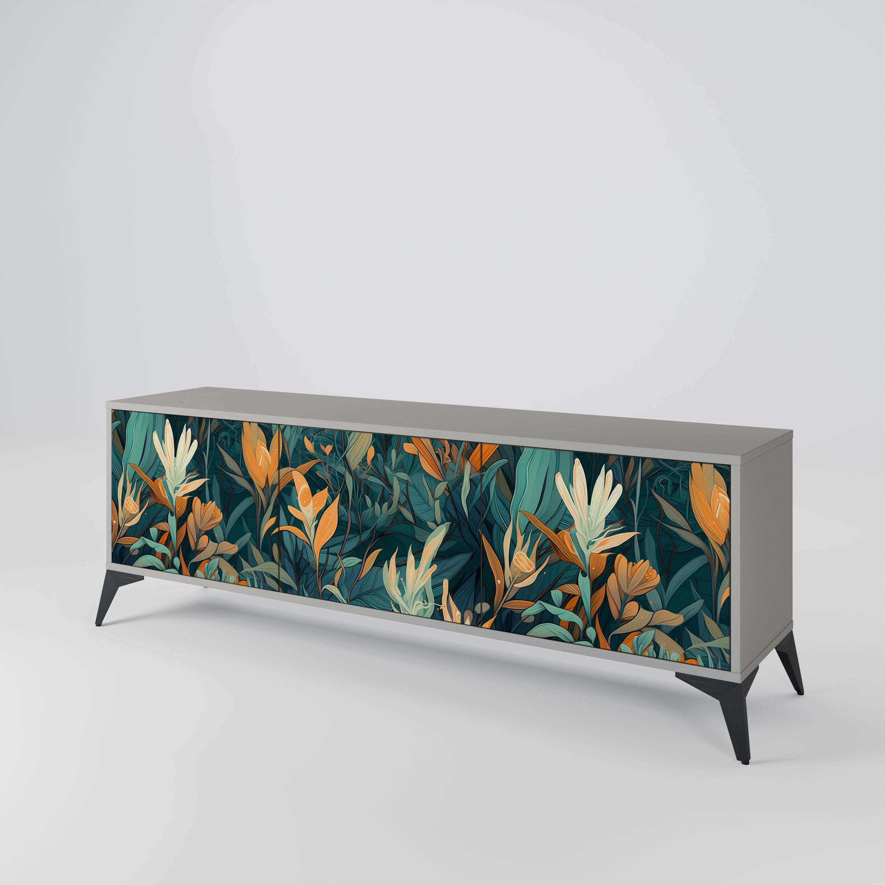 FLORAL SERENITY Móvel de TV de 3 Portas