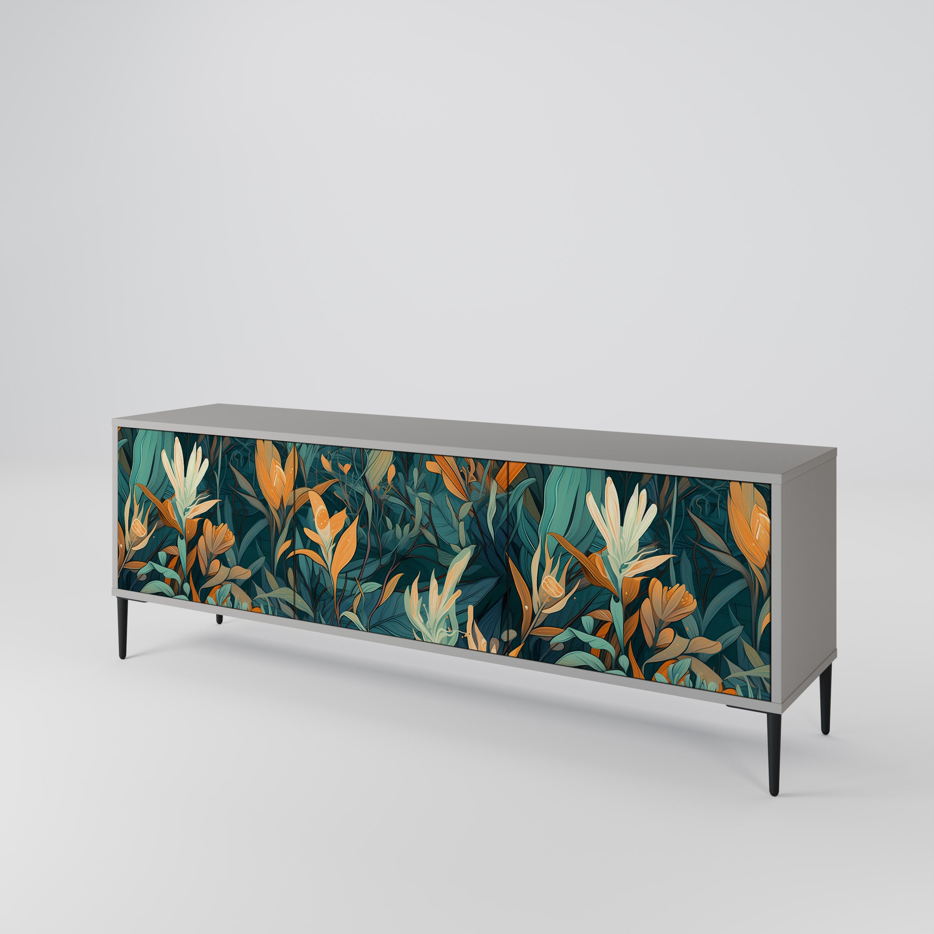 FLORAL SERENITY Móvel de TV de 3 Portas