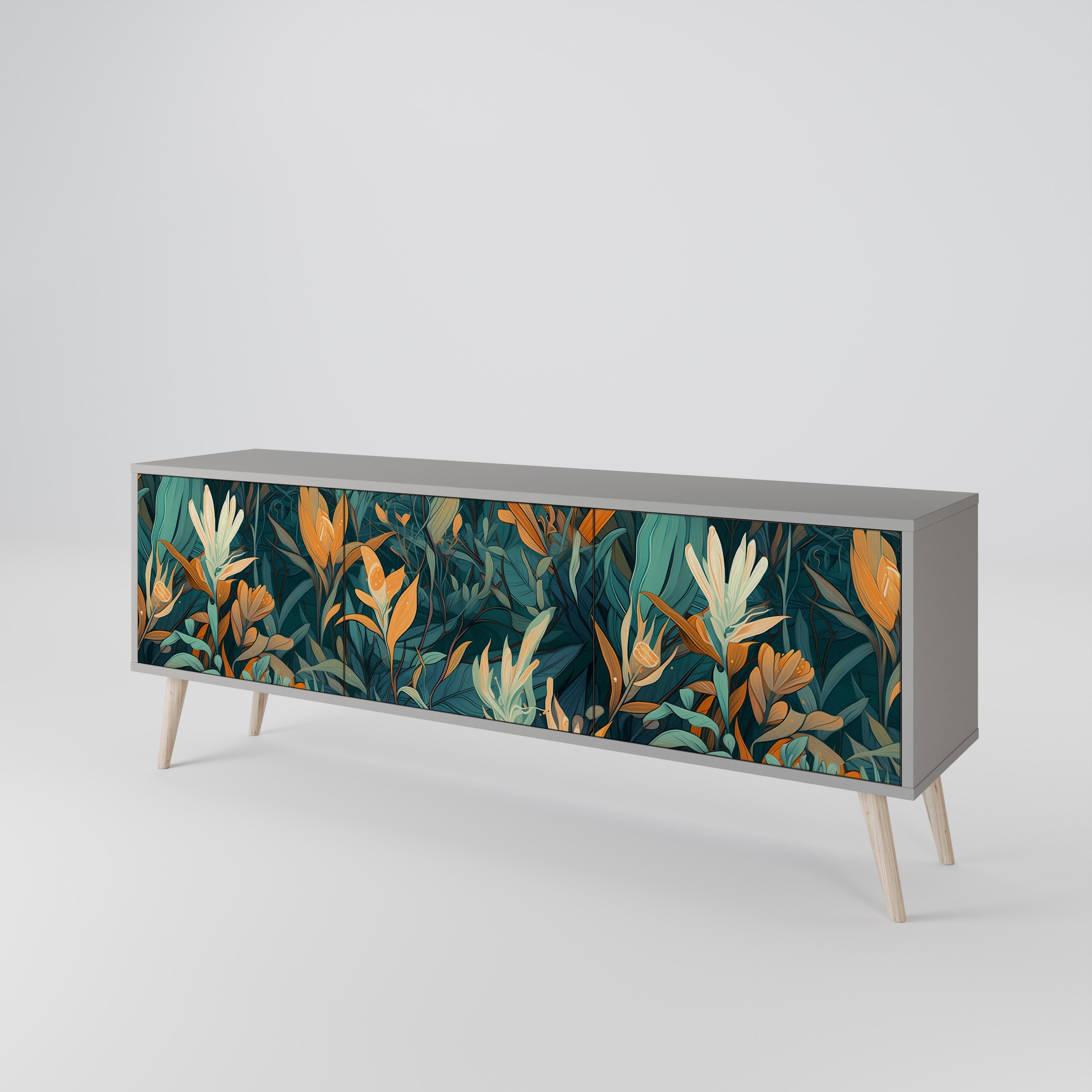 FLORAL SERENITY Móvel de TV de 3 Portas
