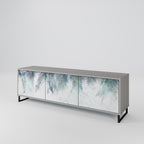 PALM VEIL Móvel de TV com 3 Portas em Acabamento Cinzento