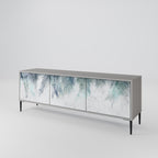 PALM VEIL Móvel de TV com 3 Portas em Acabamento Cinzento