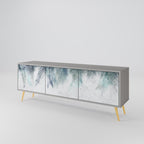 PALM VEIL Móvel de TV com 3 Portas em Acabamento Cinzento