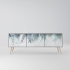 PALM VEIL Móvel de TV com 3 Portas em Acabamento Cinzento