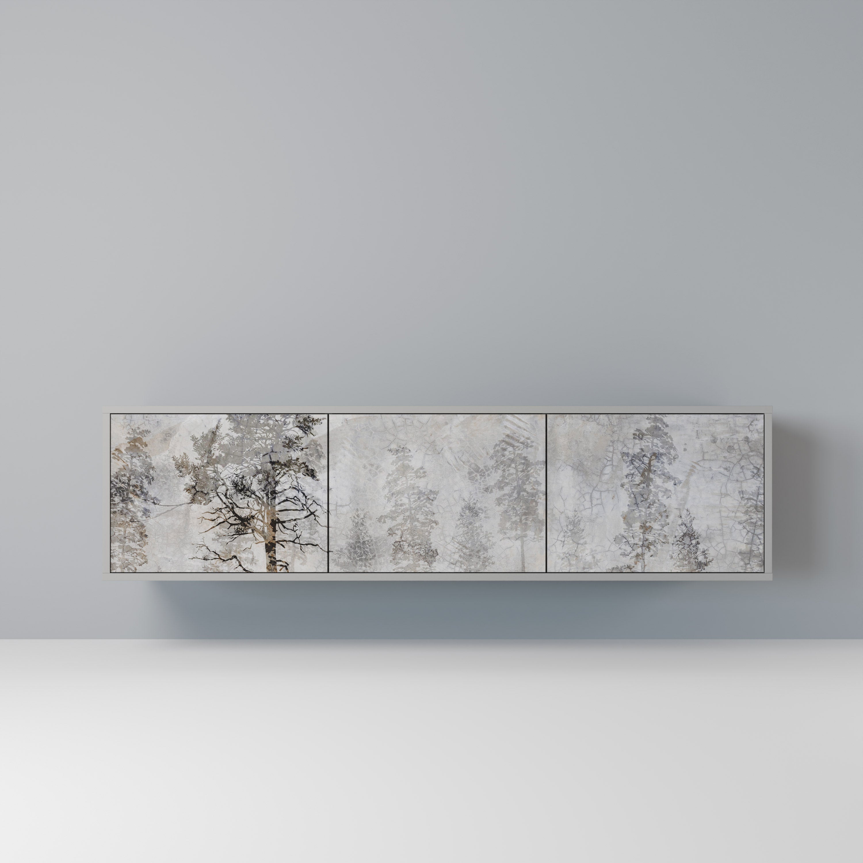 FADE IN THE TREES Móvel de TV com 3 Portas em Acabamento Cinzento