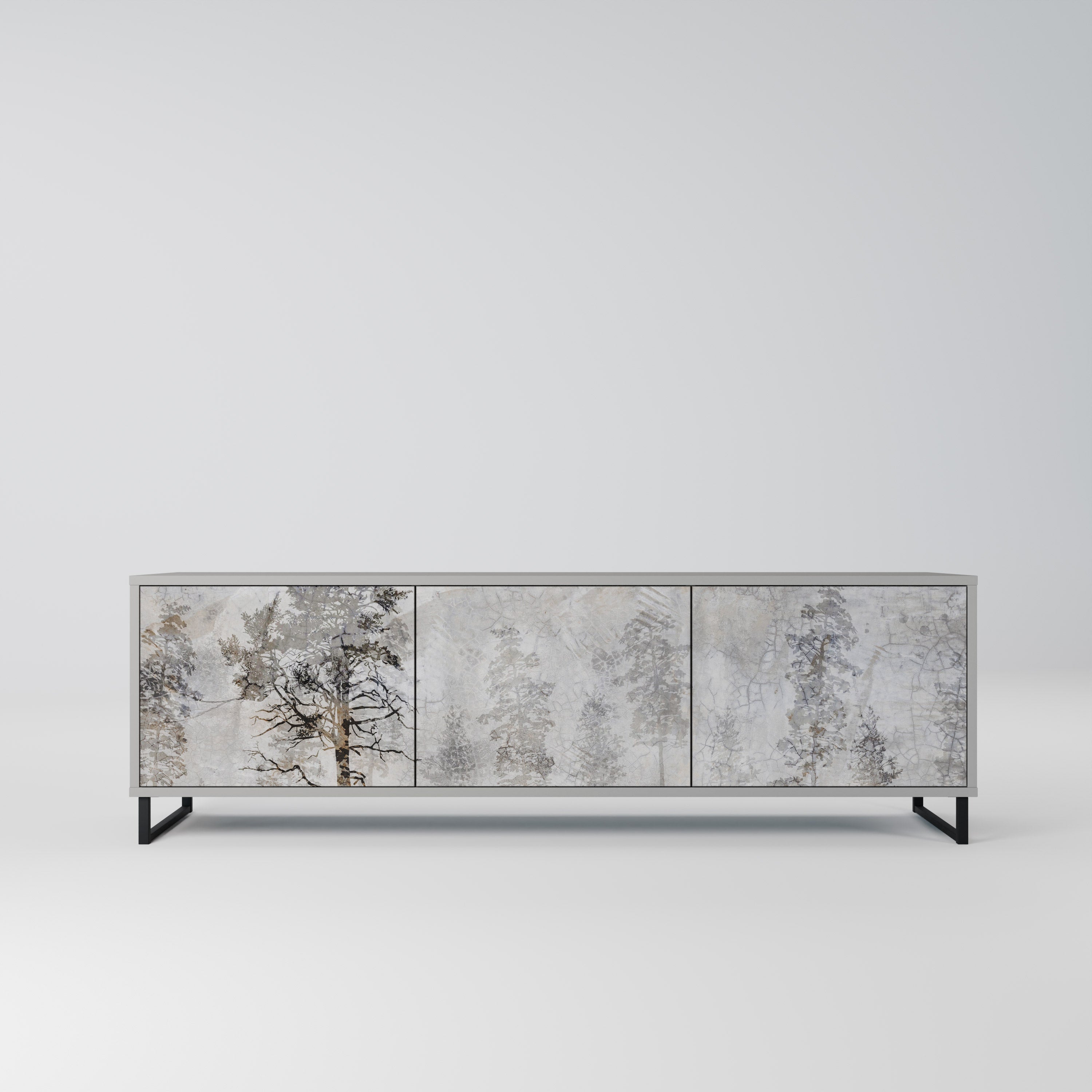 FADE IN THE TREES Móvel de TV com 3 Portas em Acabamento Cinzento