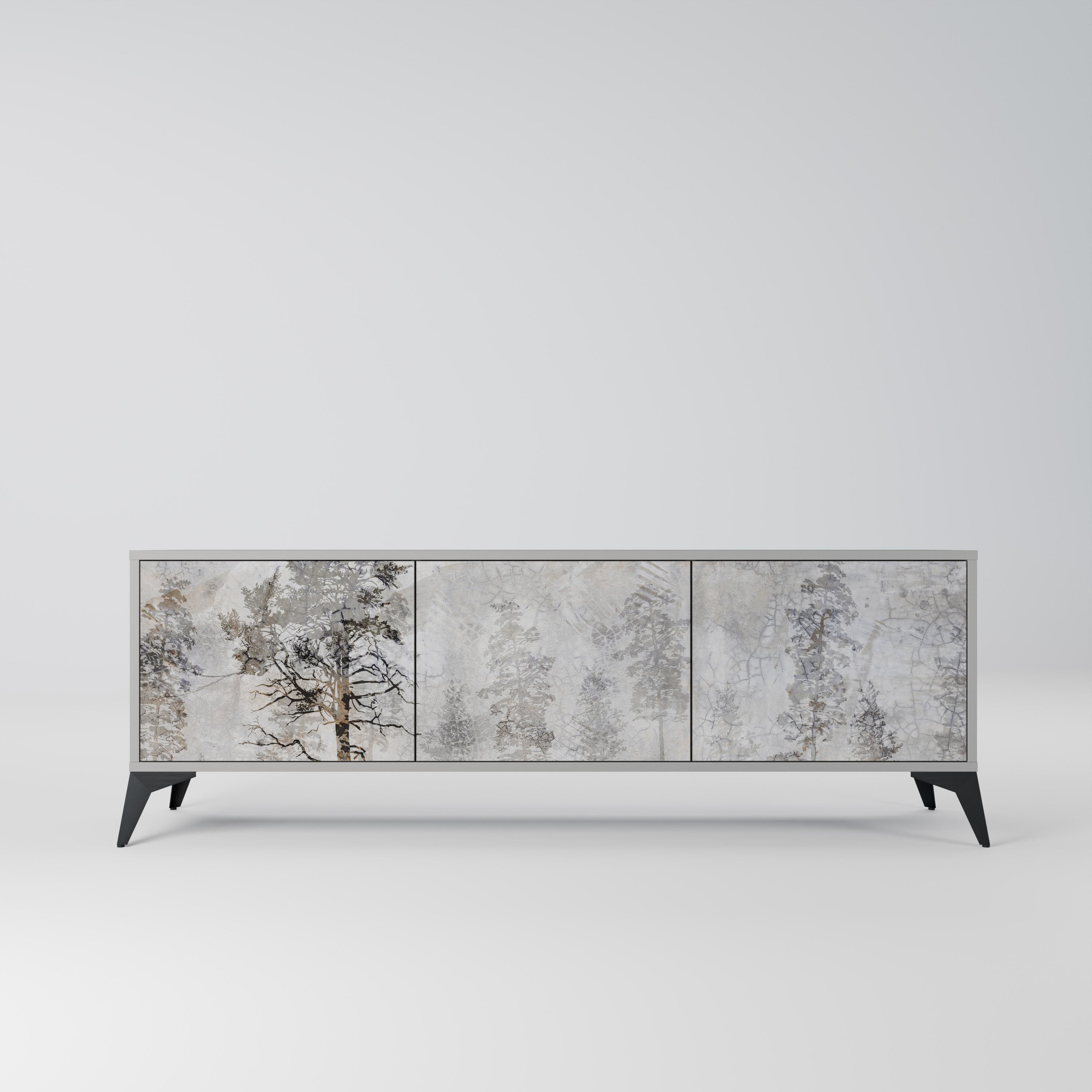FADE IN THE TREES Móvel de TV com 3 Portas em Acabamento Cinzento
