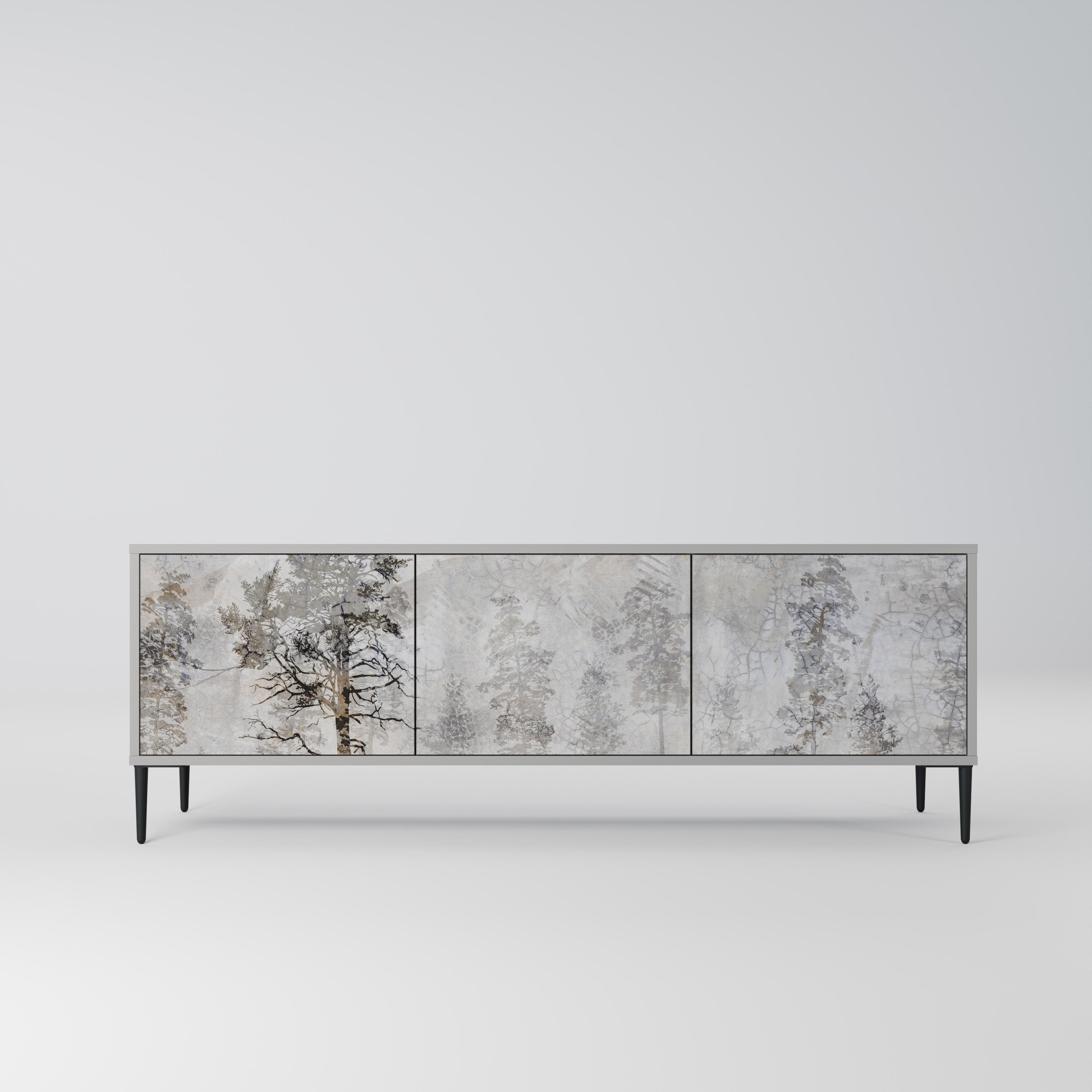 FADE IN THE TREES Móvel de TV com 3 Portas em Acabamento Cinzento