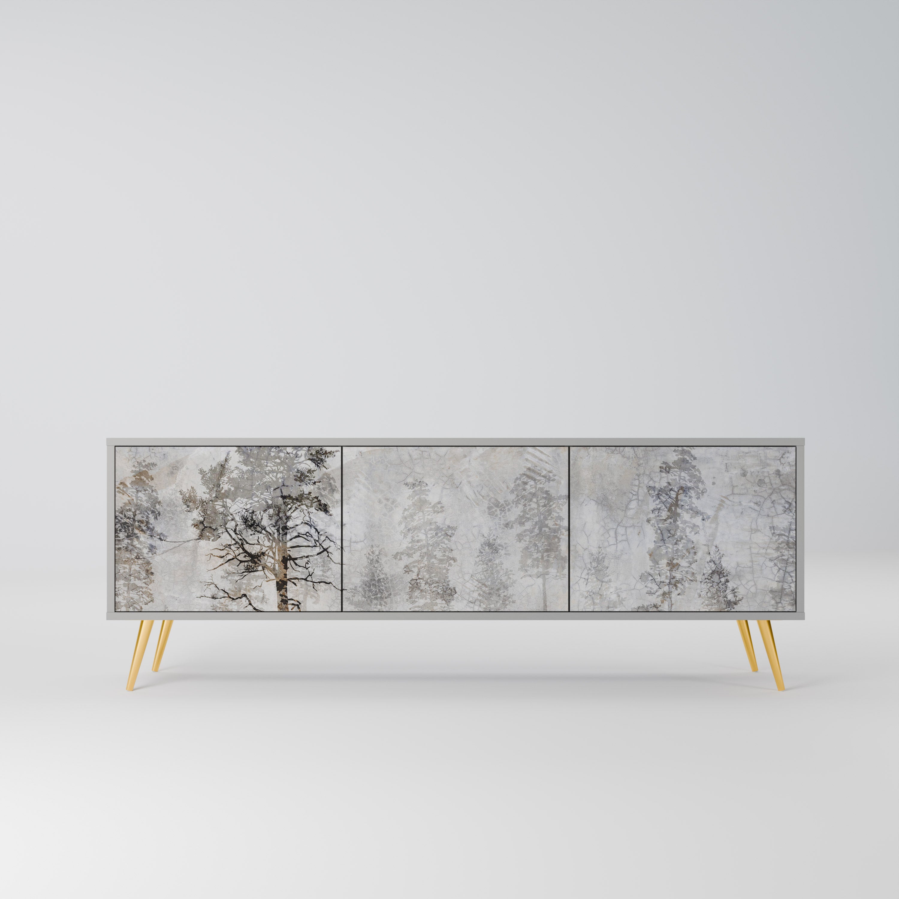 FADE IN THE TREES Móvel de TV com 3 Portas em Acabamento Cinzento