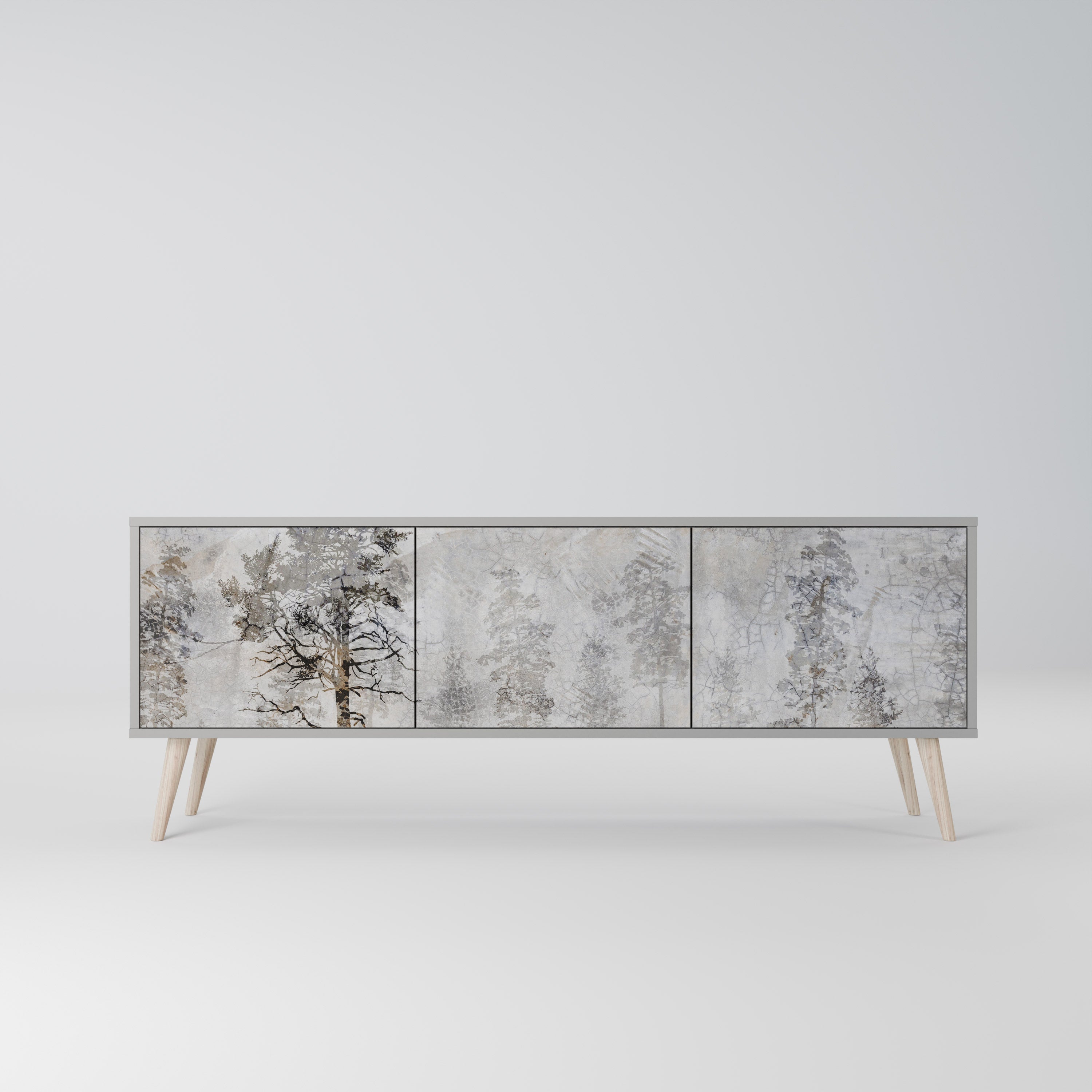 FADE IN THE TREES Móvel de TV com 3 Portas em Acabamento Cinzento