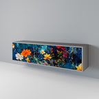 MIDNIGHT BLOSSOM Móvel de TV com 3 Portas em Acabamento Cinzento