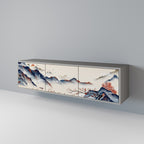 JAPANESE LANDSCAPE Móvel de TV com 3 Portas em Acabamento Cinzento