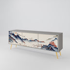 JAPANESE LANDSCAPE Móvel de TV com 3 Portas em Acabamento Cinzento