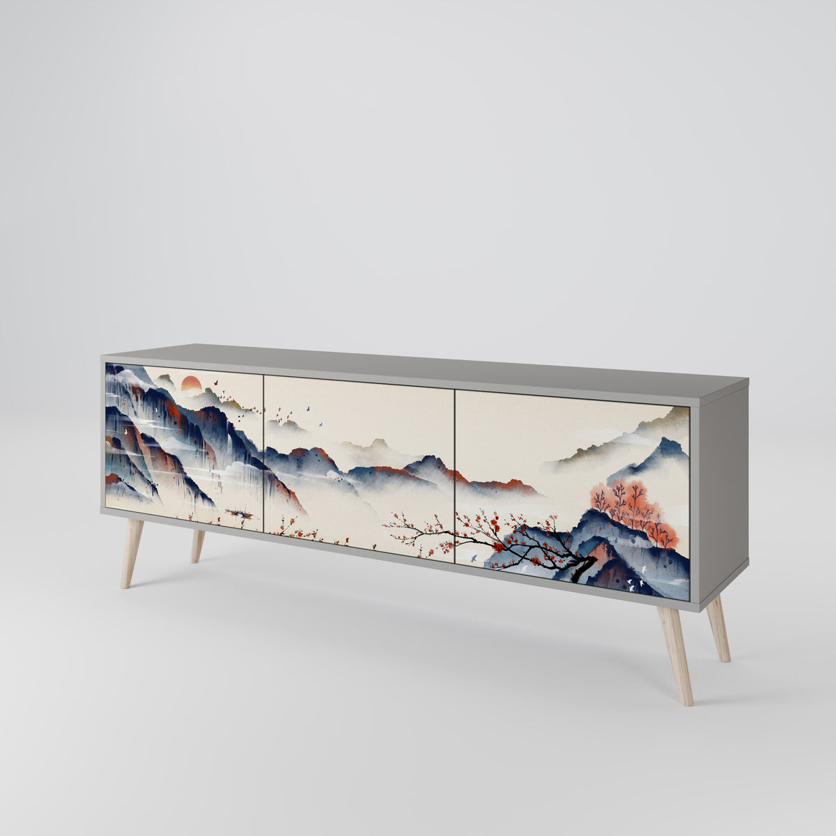 JAPANESE LANDSCAPE Móvel de TV de 3 Portas