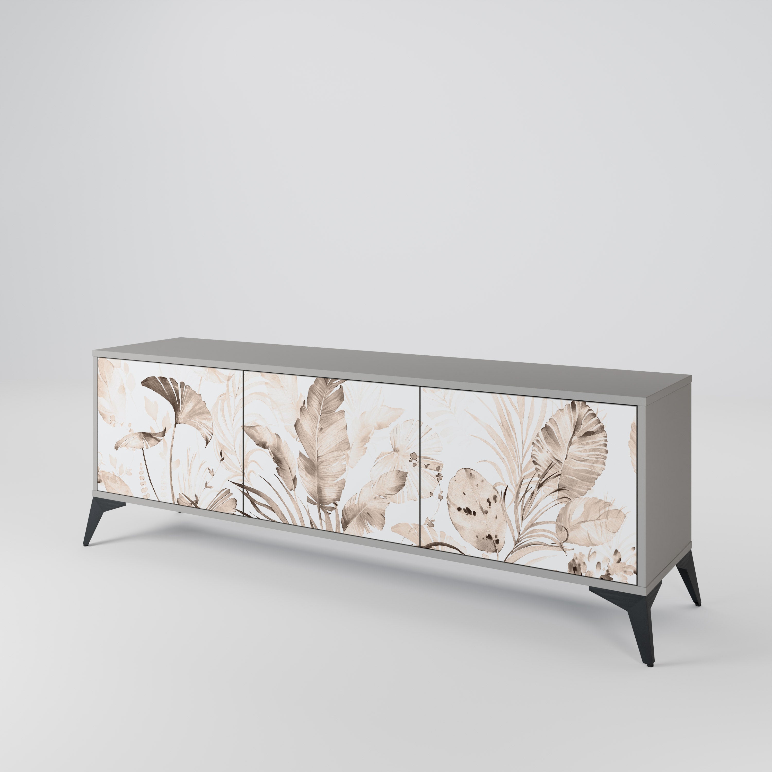 WILD TENDERNESS Móvel de TV com 3 Portas em Acabamento Cinzento