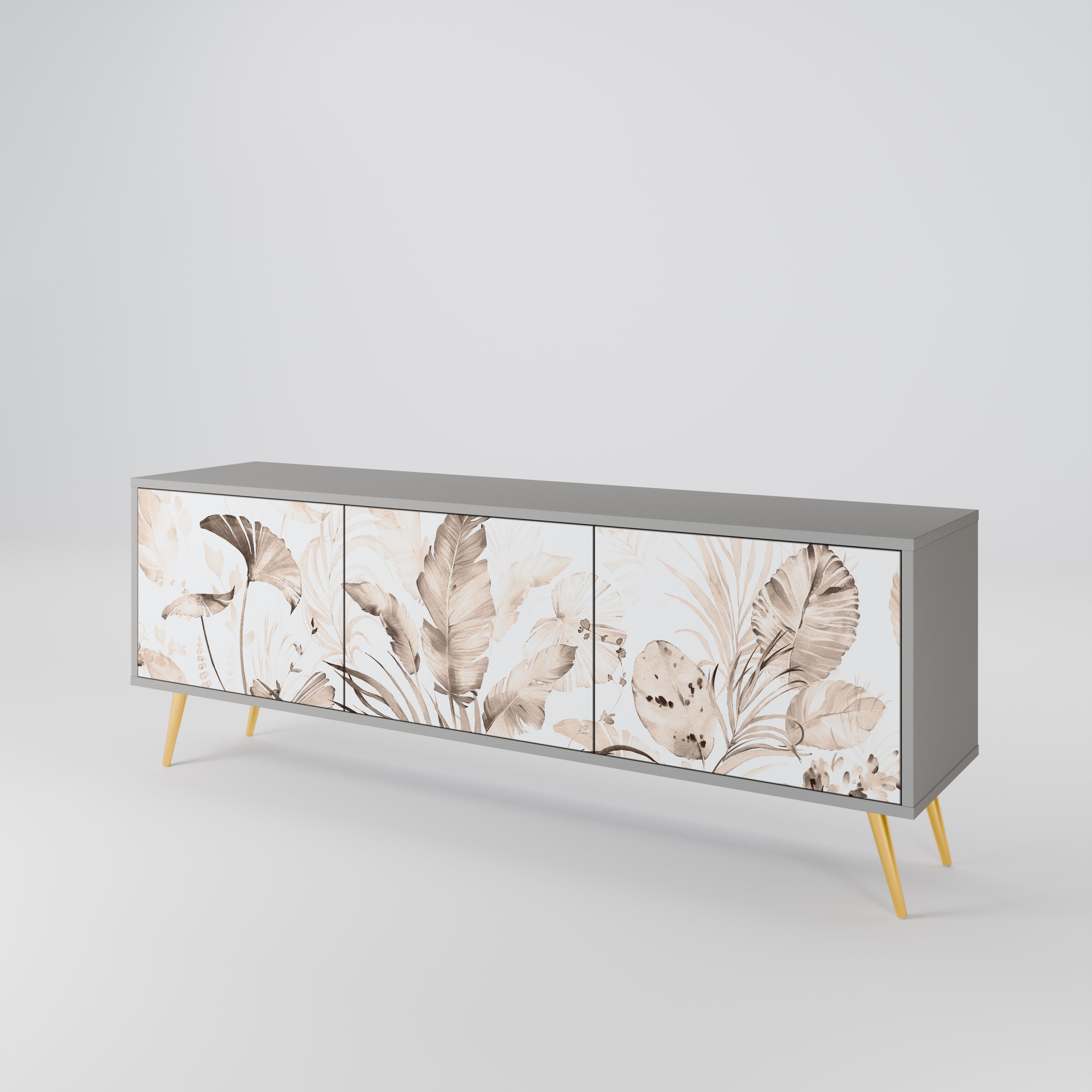 WILD TENDERNESS Móvel de TV com 3 Portas em Acabamento Cinzento