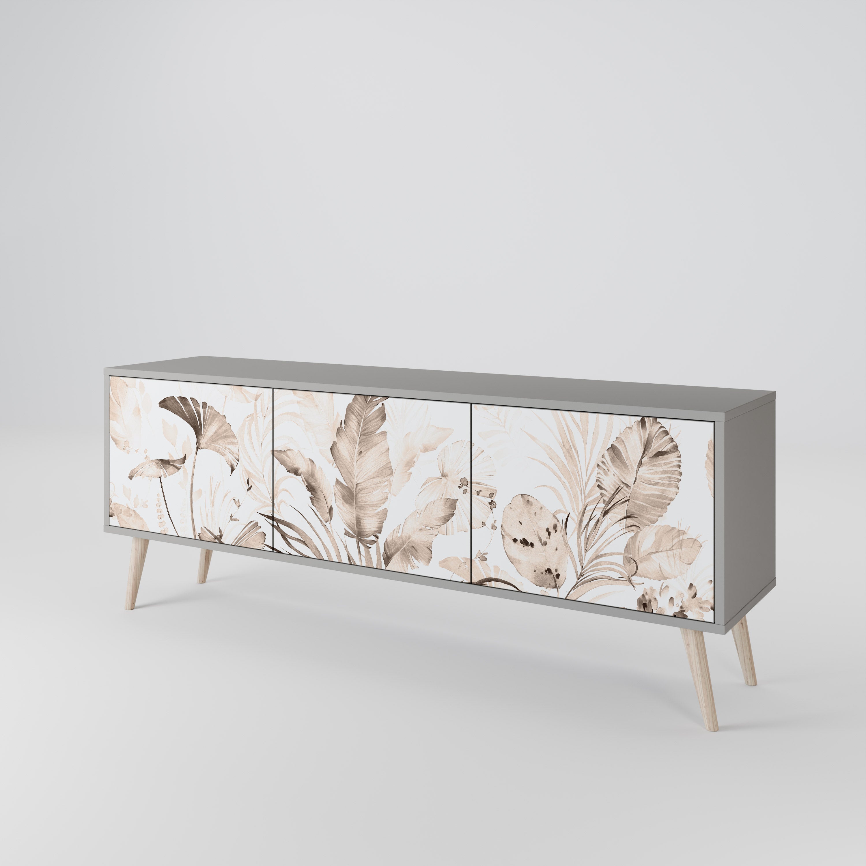 WILD TENDERNESS Móvel de TV com 3 Portas em Acabamento Cinzento