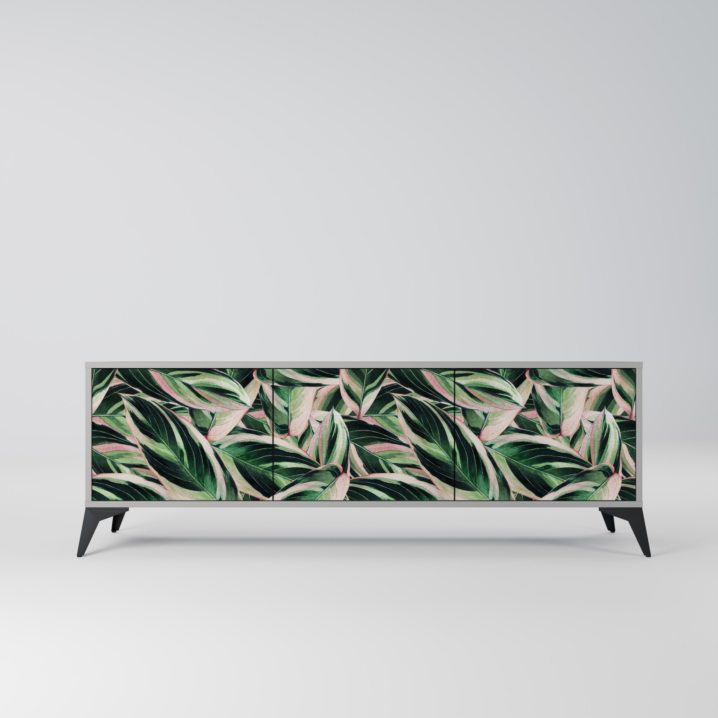 EERIE STROMANTHE Móvel de TV com 3 Portas em Acabamento Cinzento