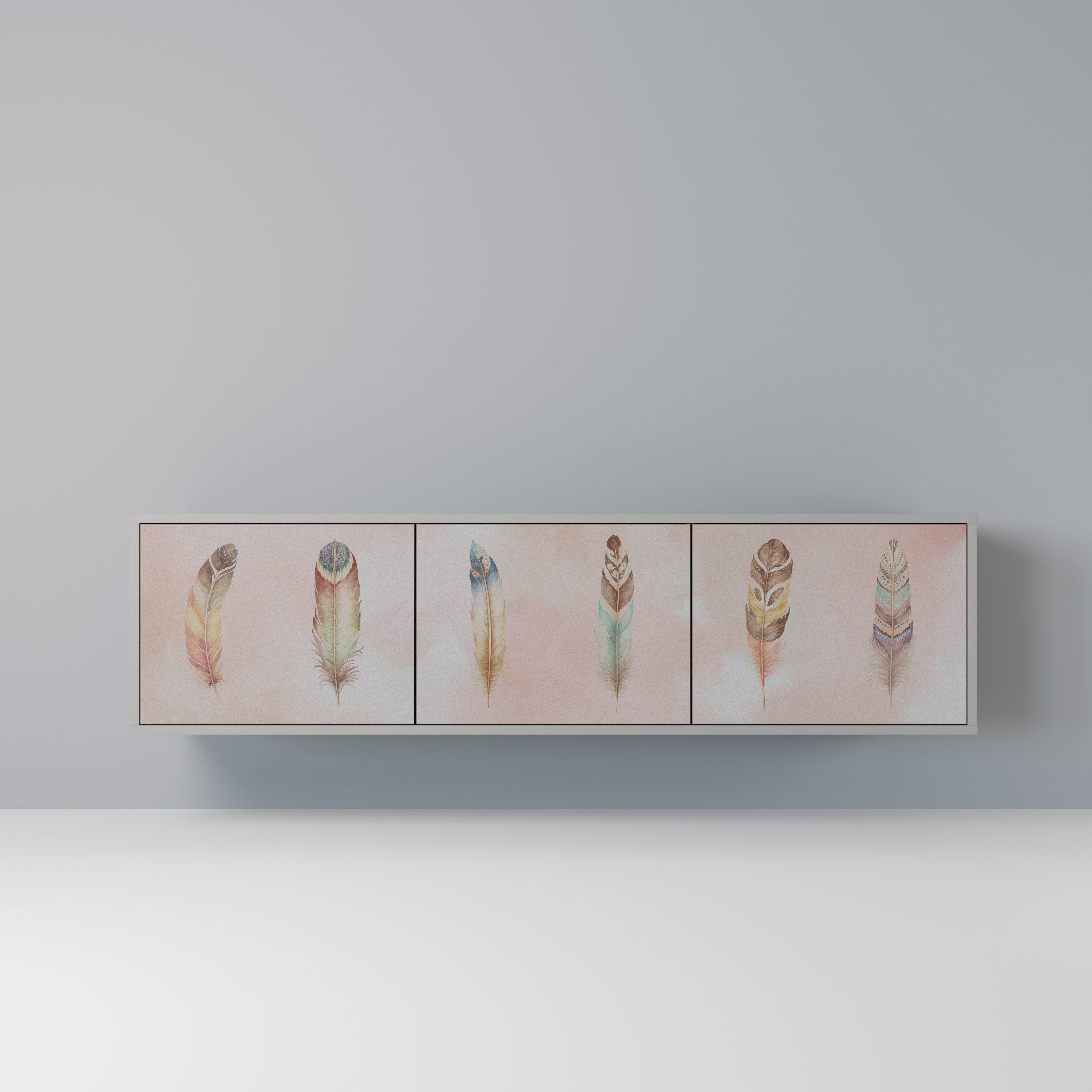 THE DELIQUESCE Móvel de TV com 3 Portas em Acabamento Cinzento