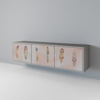 THE DELIQUESCE Móvel de TV com 3 Portas em Acabamento Cinzento