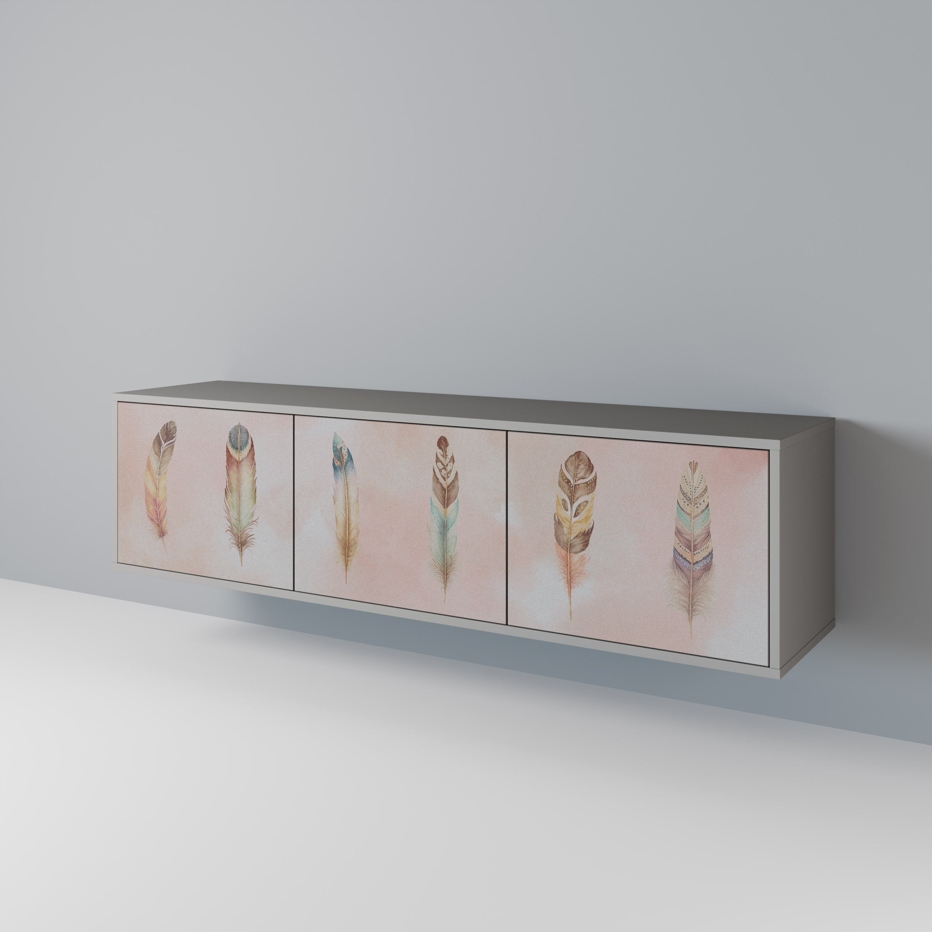 THE DELIQUESCE Móvel de TV com 3 Portas em Acabamento Cinzento