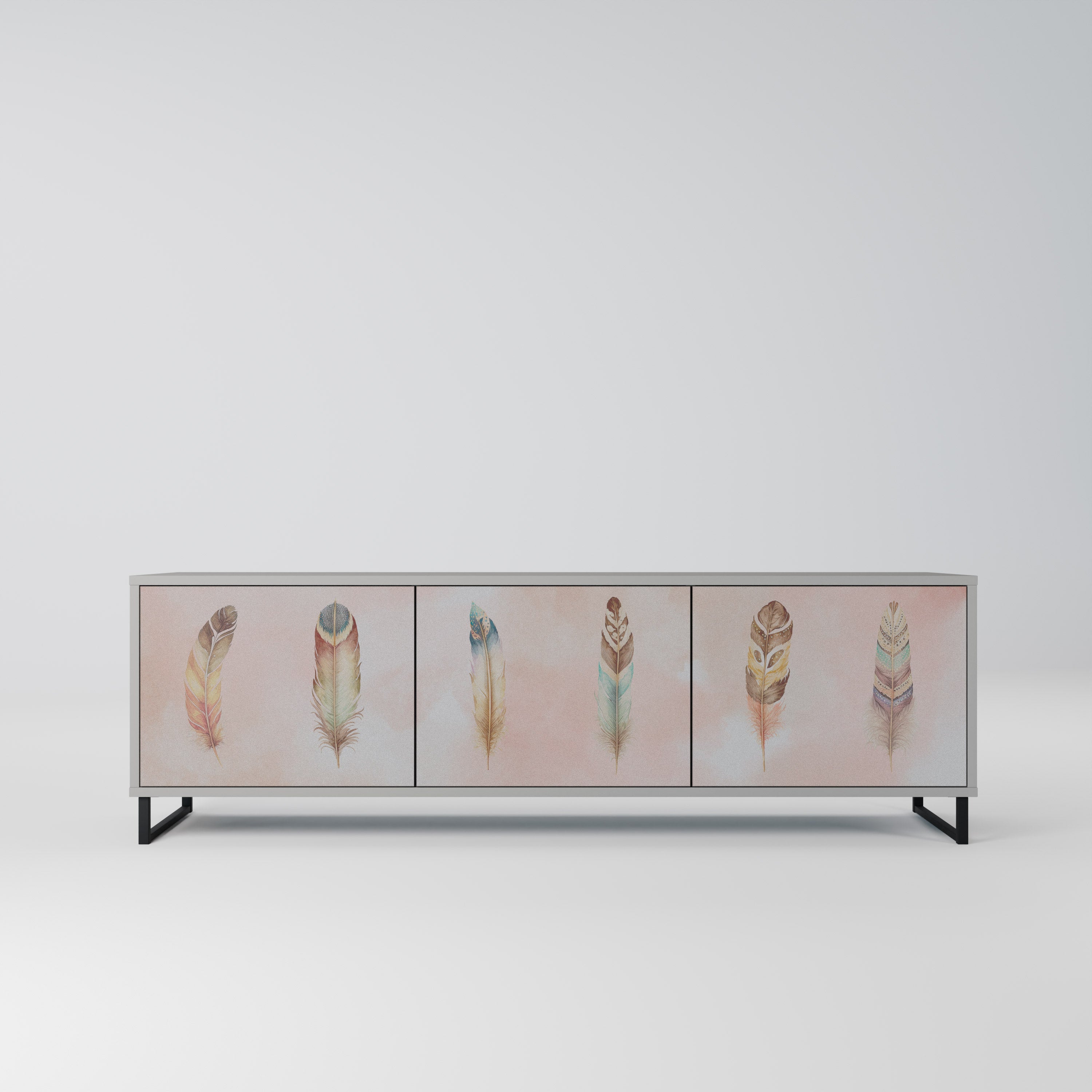 THE DELIQUESCE Móvel de TV com 3 Portas em Acabamento Cinzento