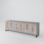 THE DELIQUESCE Móvel de TV com 3 Portas em Acabamento Cinzento