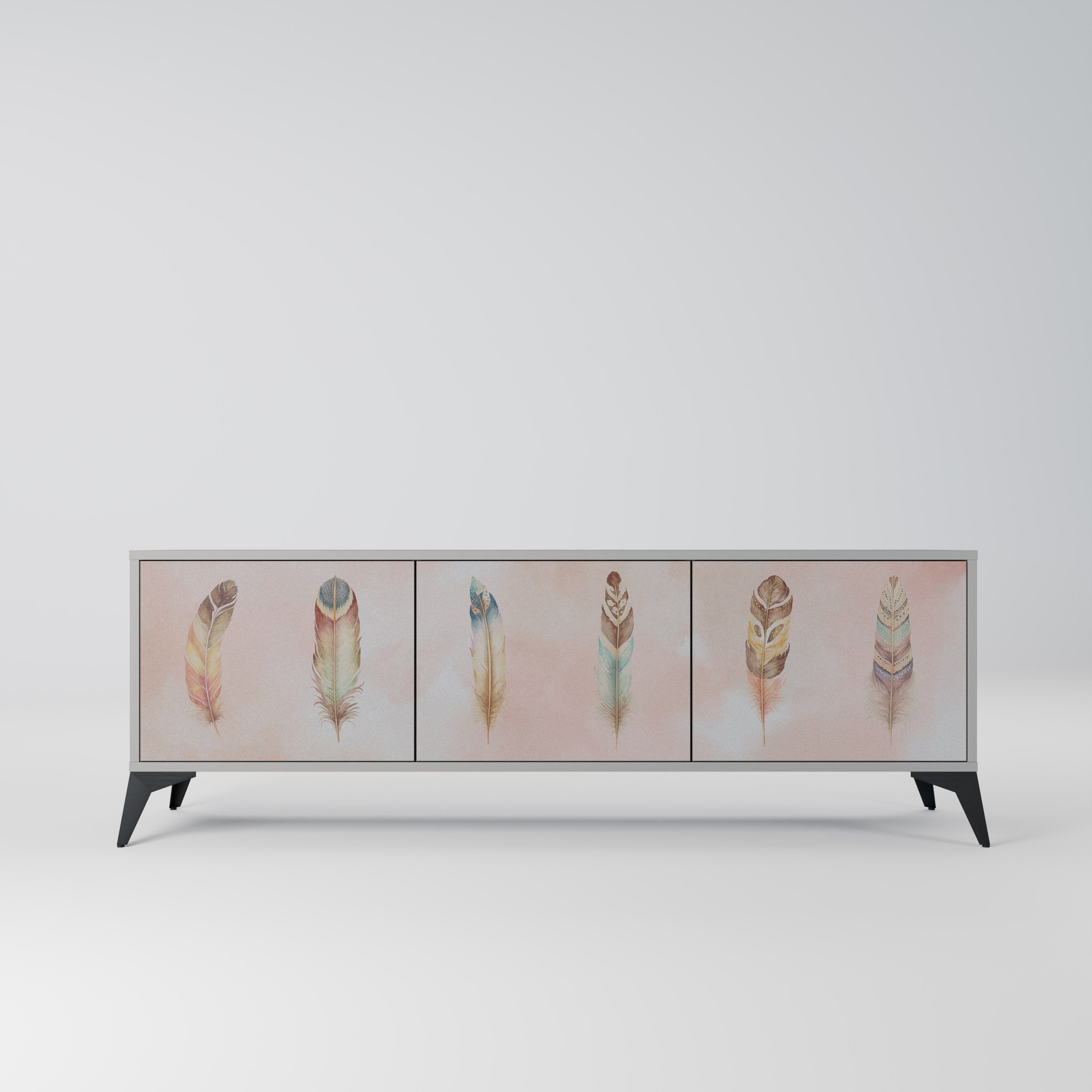 THE DELIQUESCE Móvel de TV com 3 Portas em Acabamento Cinzento