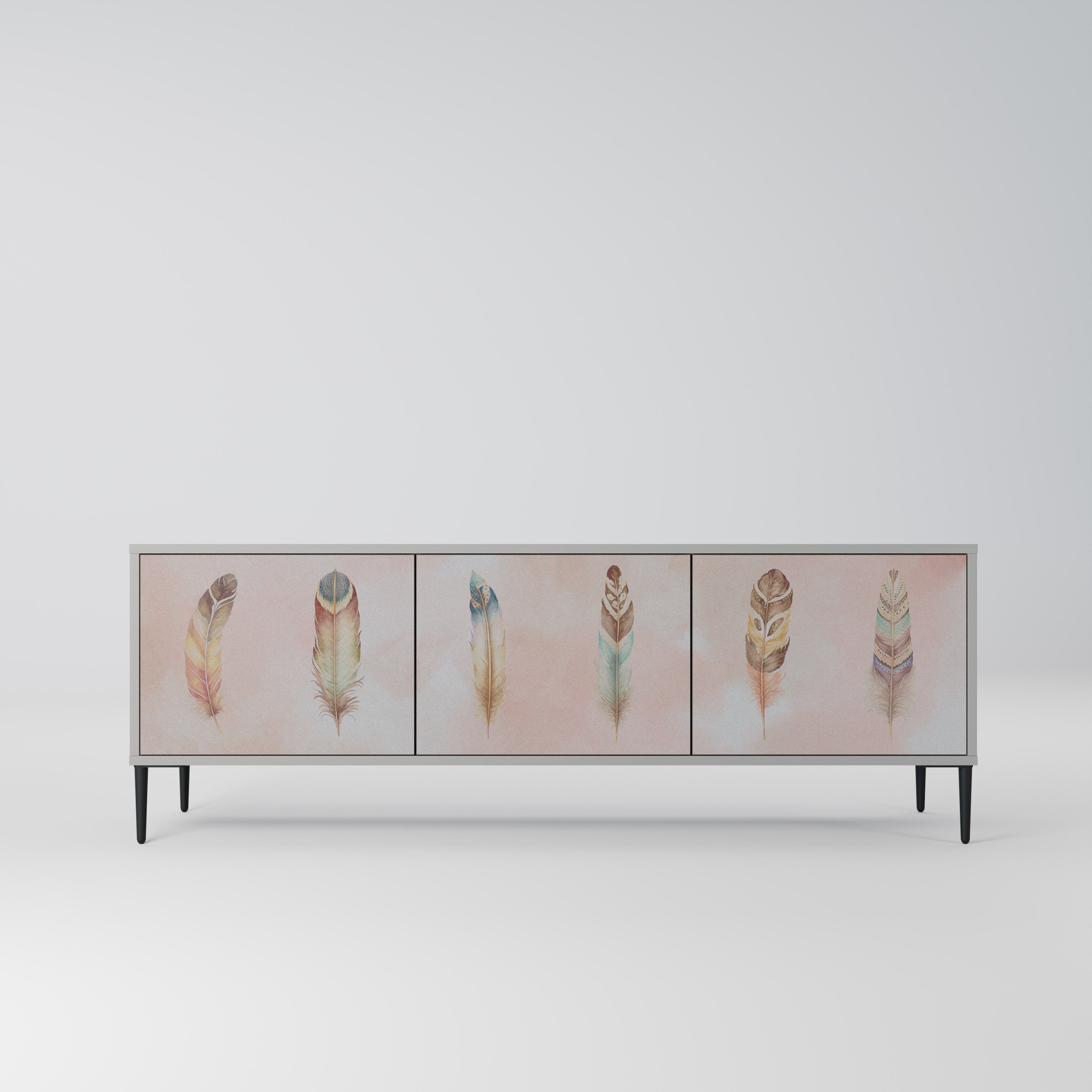 THE DELIQUESCE Móvel de TV com 3 Portas em Acabamento Cinzento