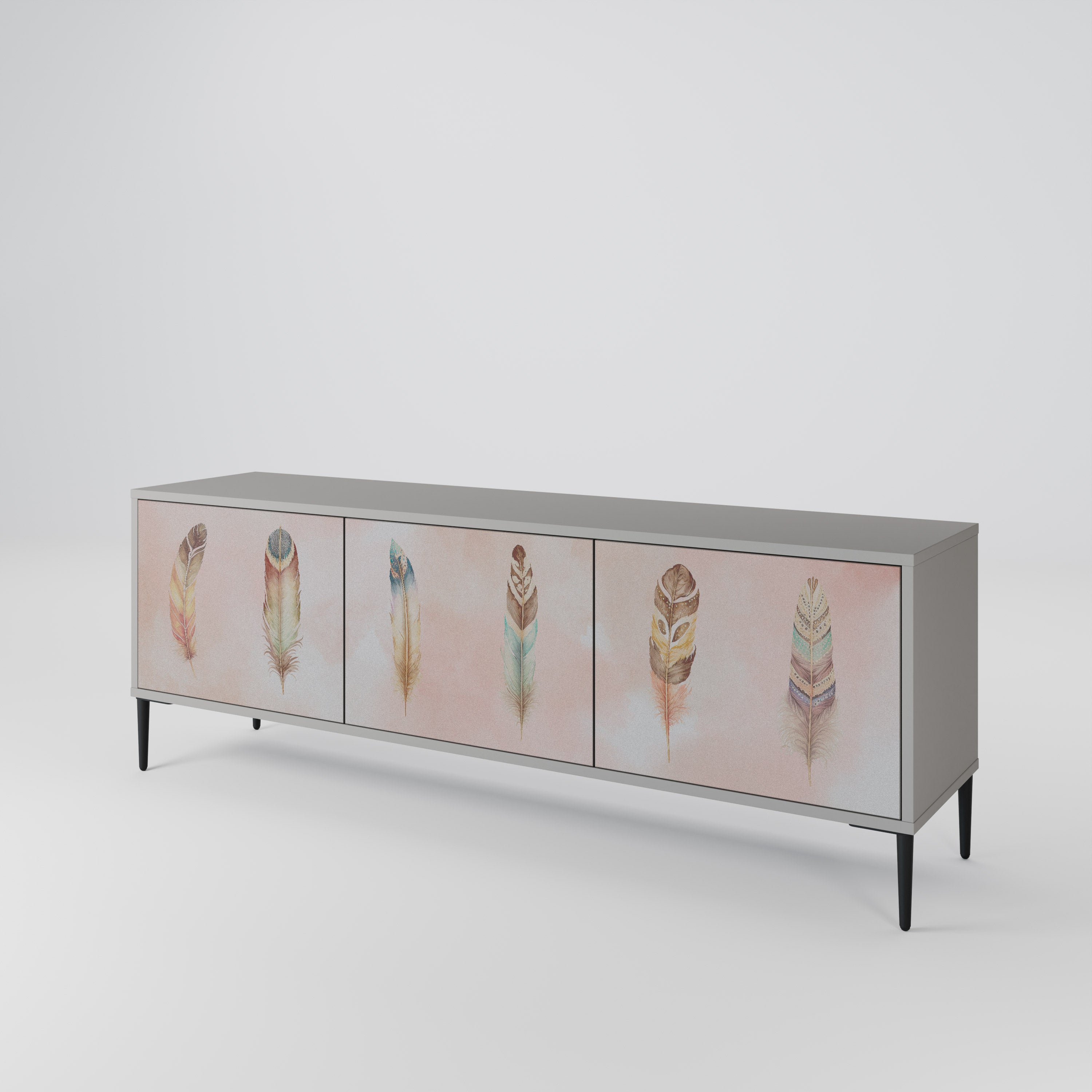 THE DELIQUESCE Móvel de TV com 3 Portas em Acabamento Cinzento