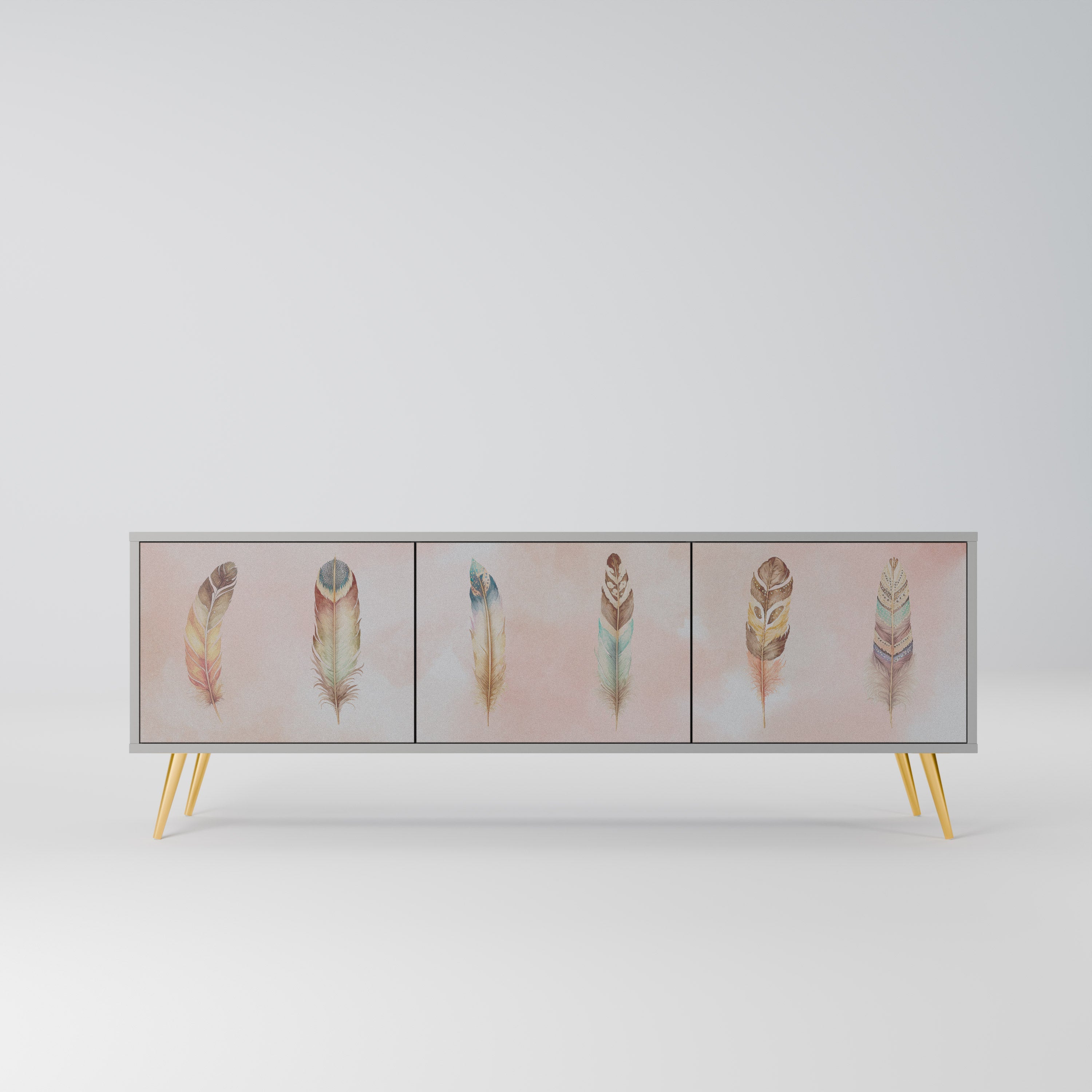 THE DELIQUESCE Móvel de TV com 3 Portas em Acabamento Cinzento