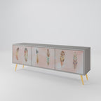 THE DELIQUESCE Móvel de TV com 3 Portas em Acabamento Cinzento