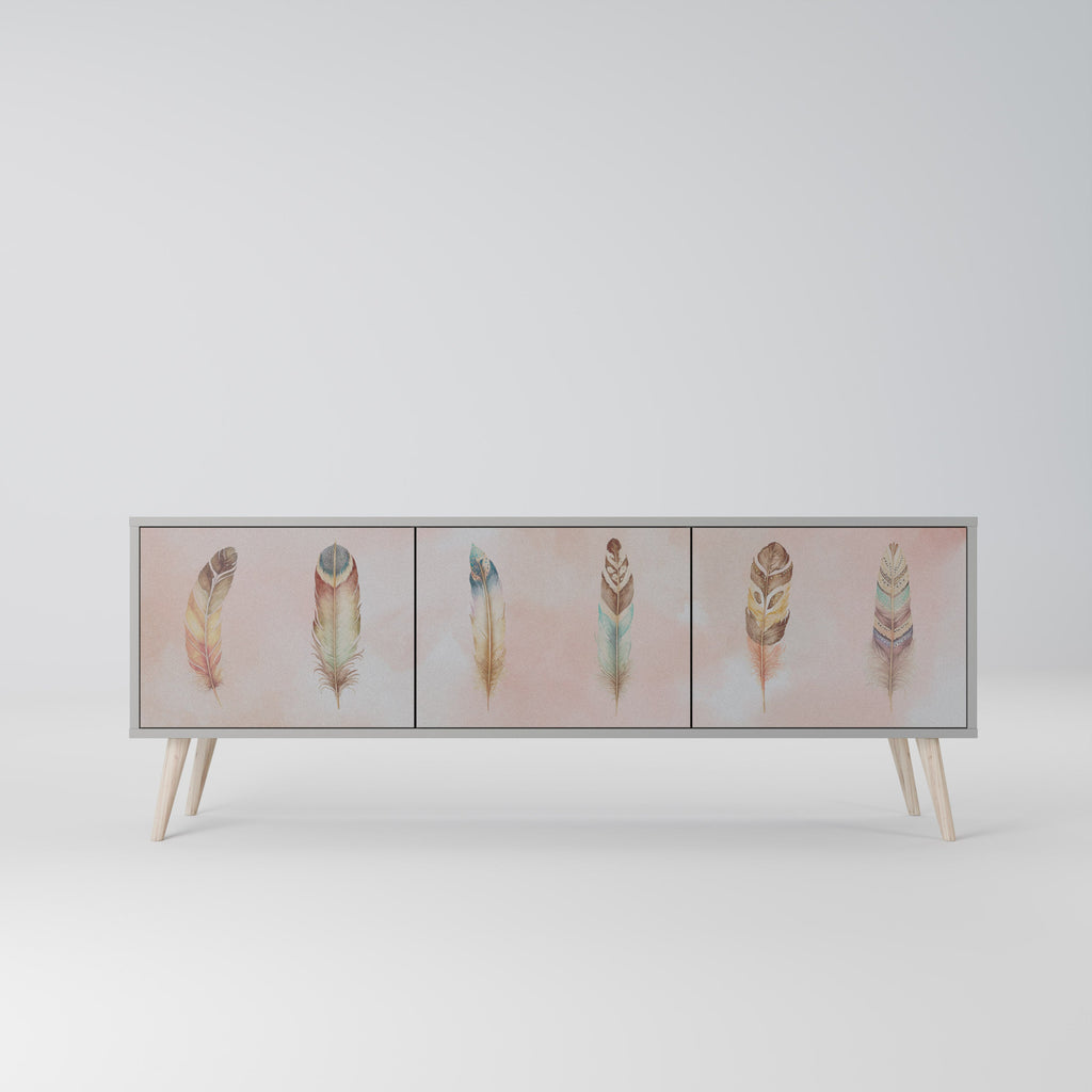 THE DELIQUESCE Móvel de TV com 3 Portas em Acabamento Cinzento