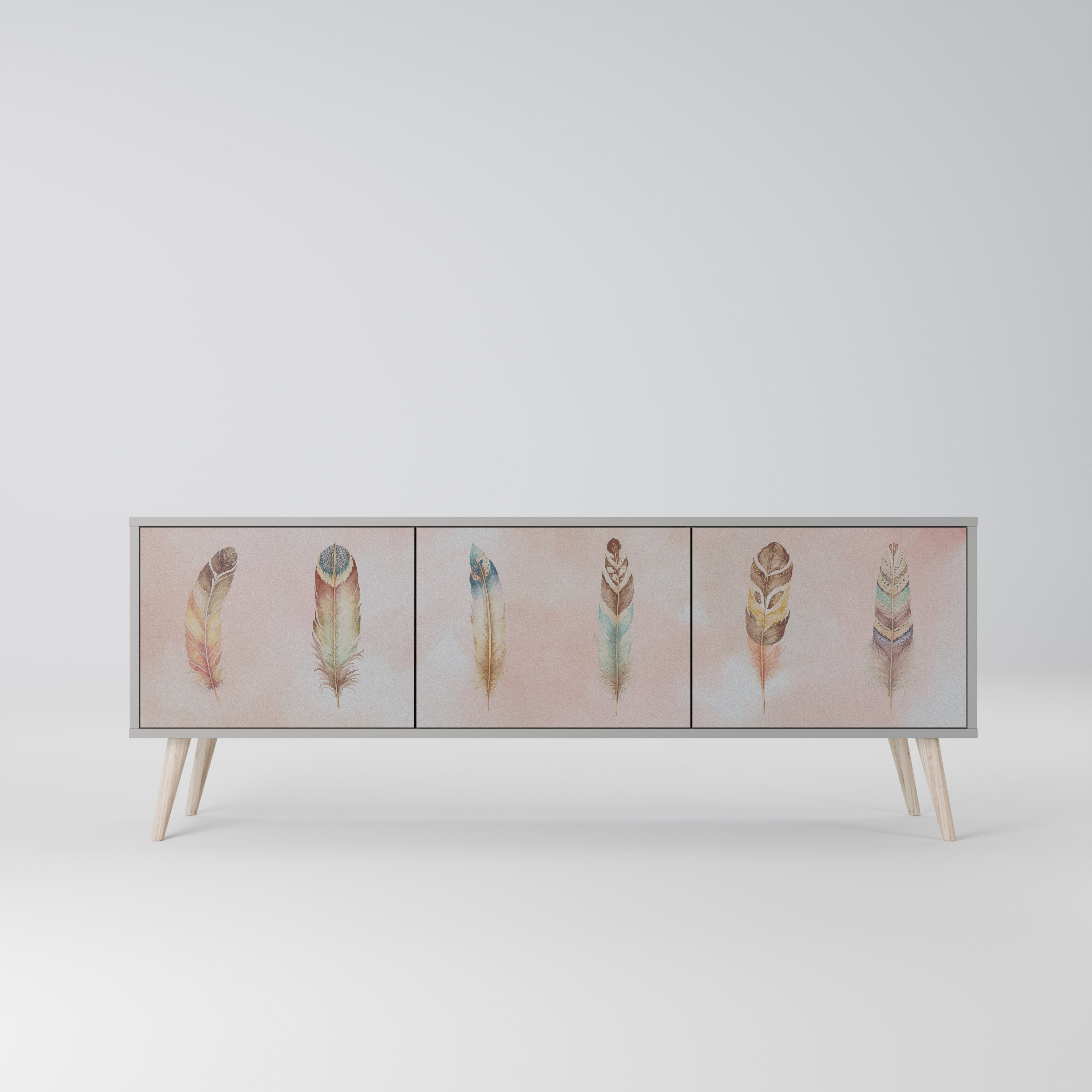 THE DELIQUESCE Móvel de TV com 3 Portas em Acabamento Cinzento