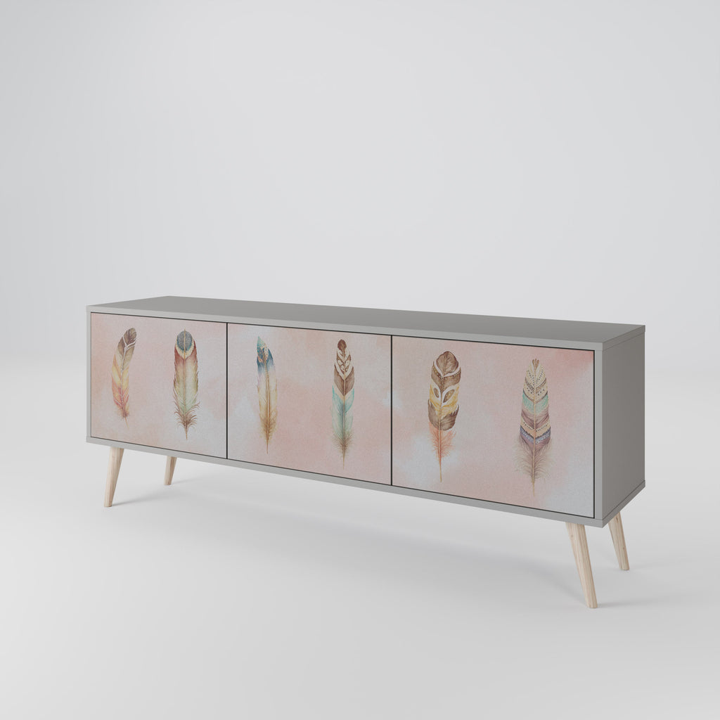 THE DELIQUESCE Móvel de TV com 3 Portas em Acabamento Cinzento