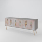 THE DELIQUESCE Móvel de TV com 3 Portas em Acabamento Cinzento