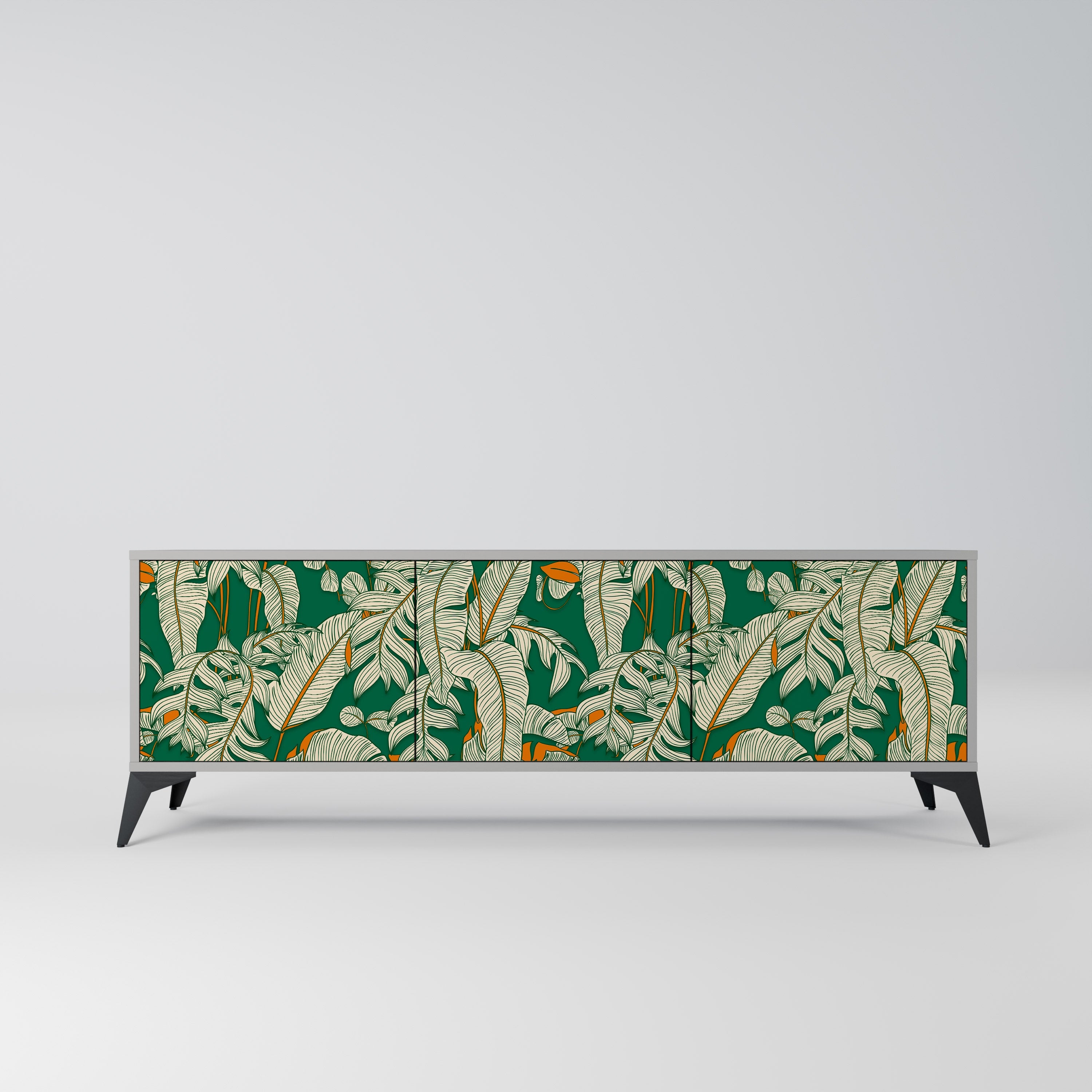 VERDANT PLEASURES Móvel de TV com 3 Portas em Acabamento Cinzento