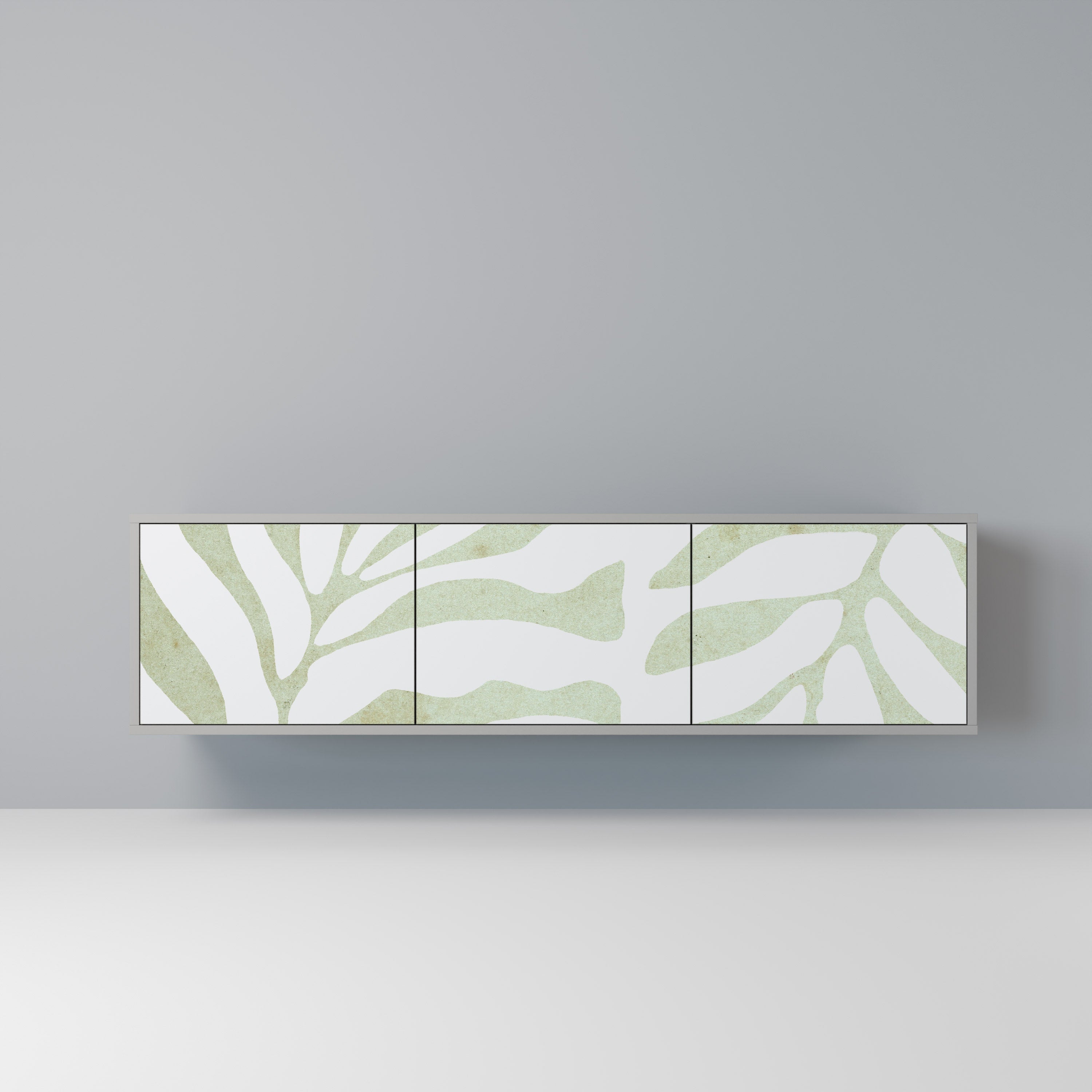 BOTANICAL SPARK Móvel de TV com 3 Portas em Acabamento Cinzento