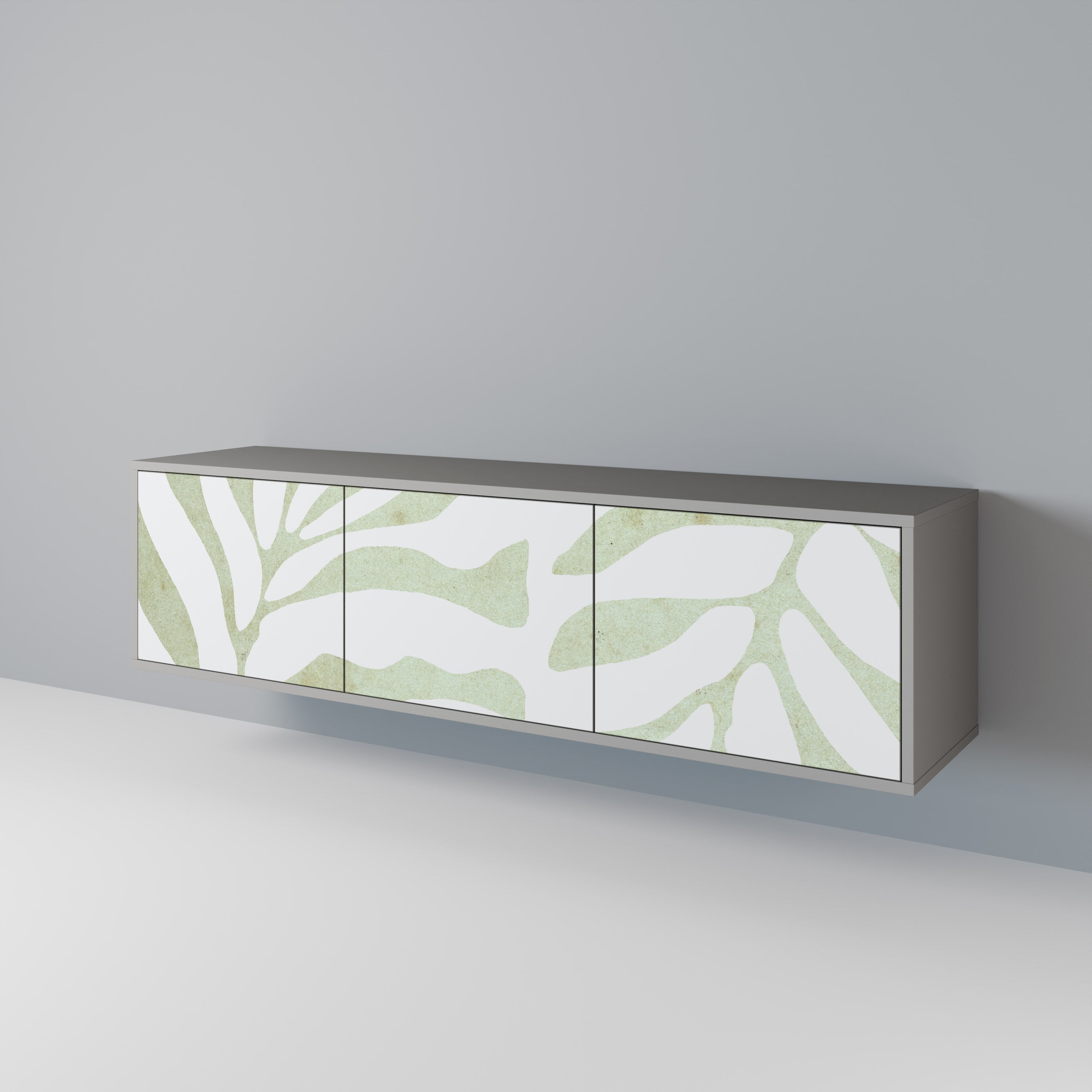 BOTANICAL SPARK Móvel de TV com 3 Portas em Acabamento Cinzento