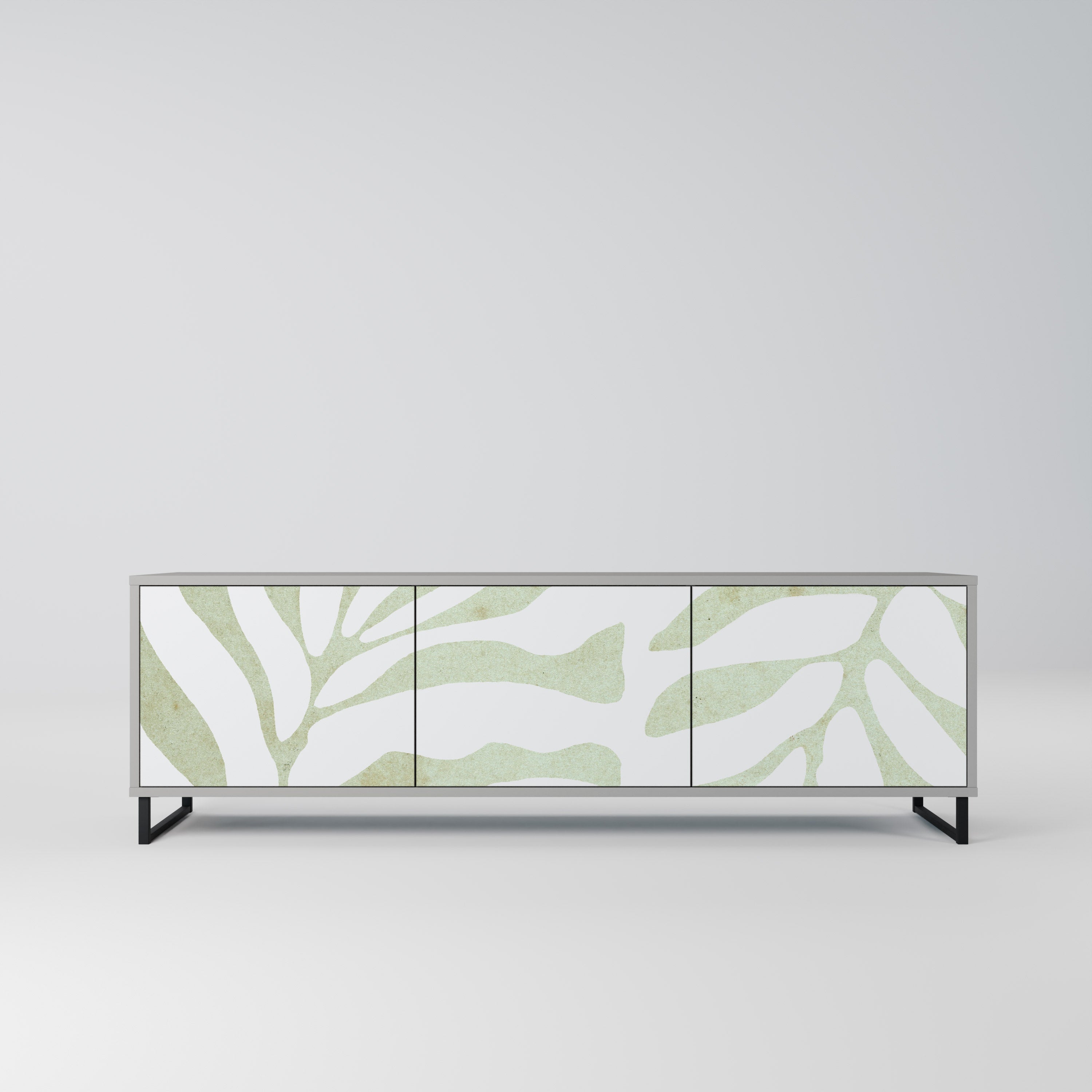 BOTANICAL SPARK Móvel de TV com 3 Portas em Acabamento Cinzento