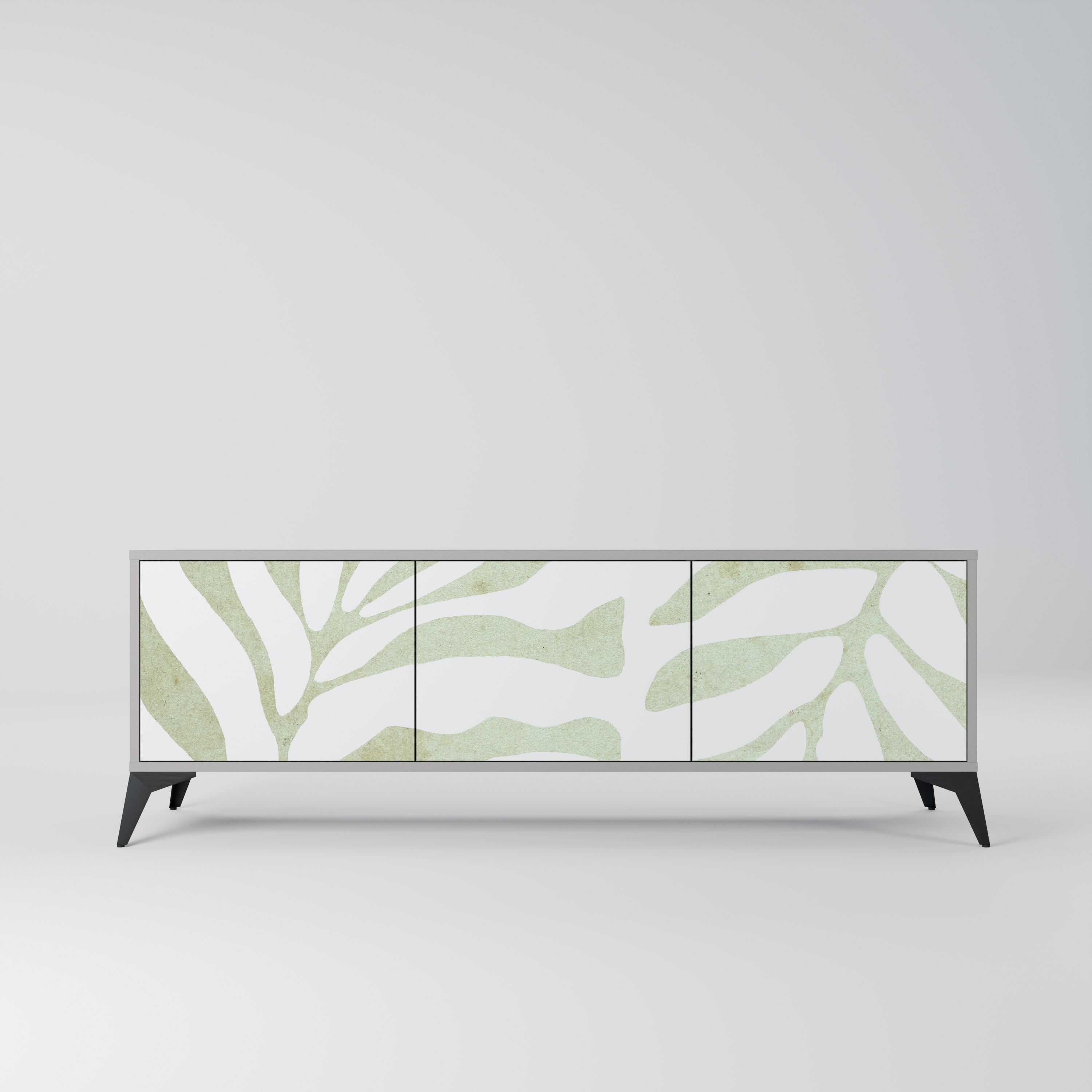 BOTANICAL SPARK Móvel de TV com 3 Portas em Acabamento Cinzento