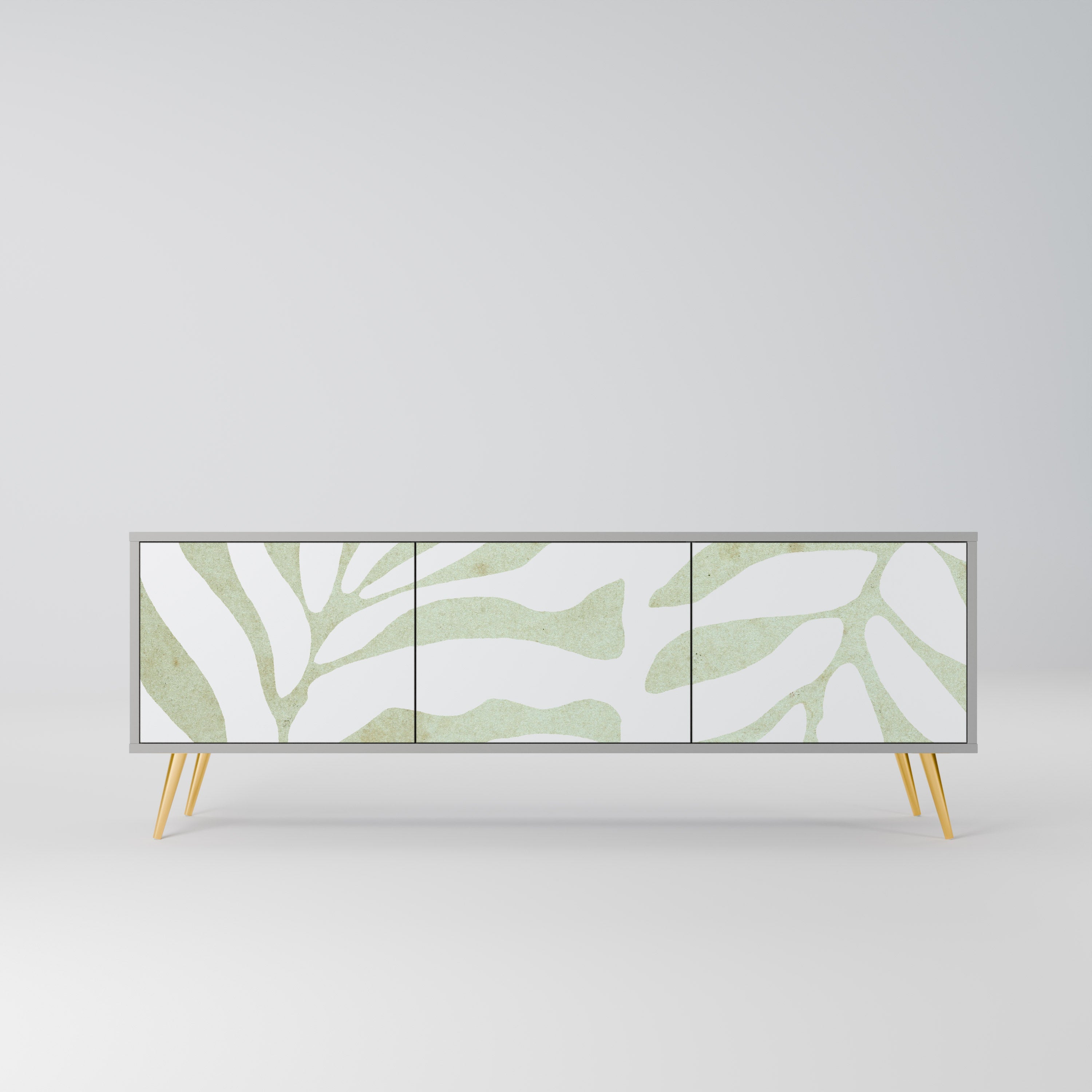 BOTANICAL SPARK Móvel de TV com 3 Portas em Acabamento Cinzento