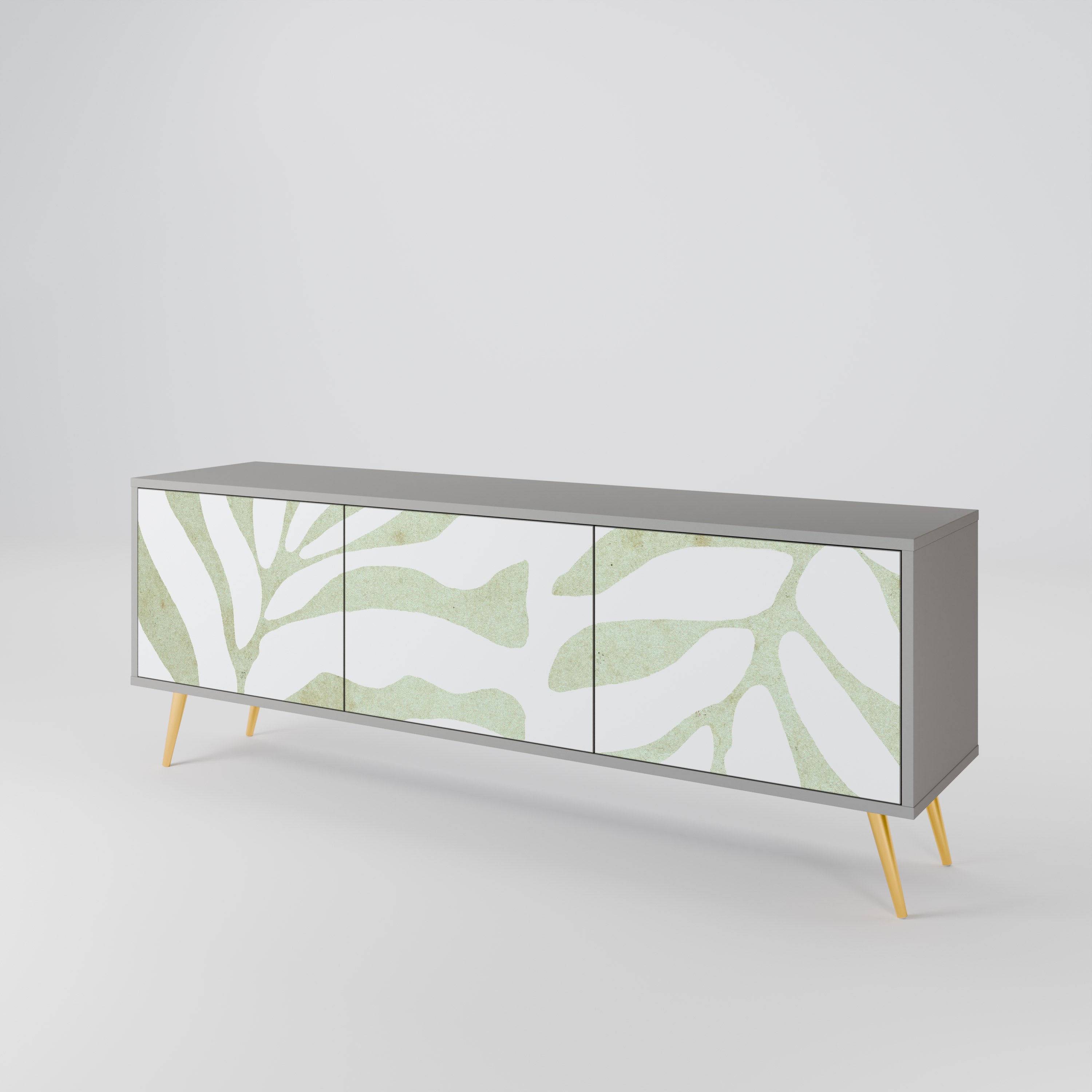 BOTANICAL SPARK Móvel de TV com 3 Portas em Acabamento Cinzento