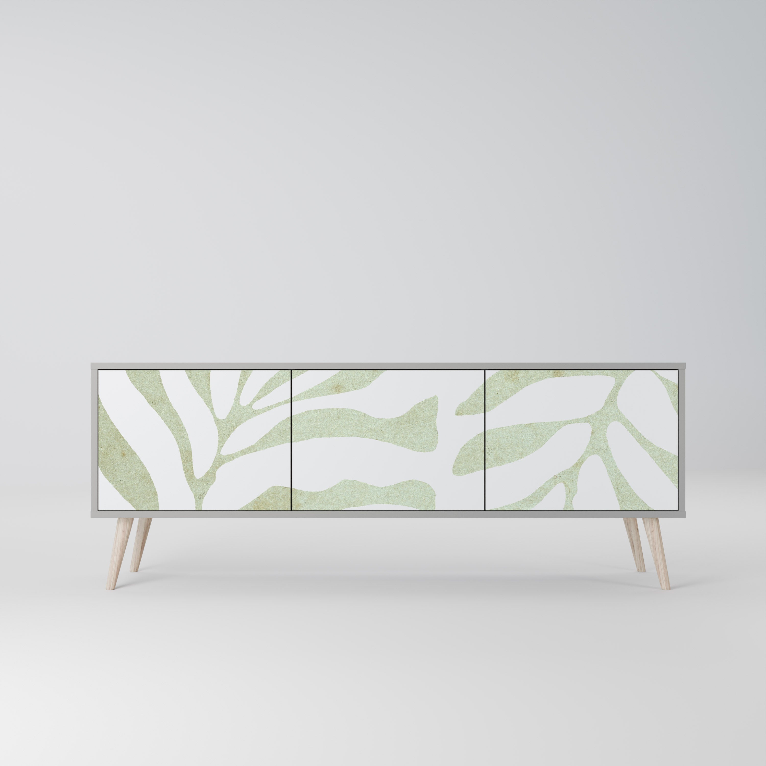 BOTANICAL SPARK Móvel de TV com 3 Portas em Acabamento Cinzento