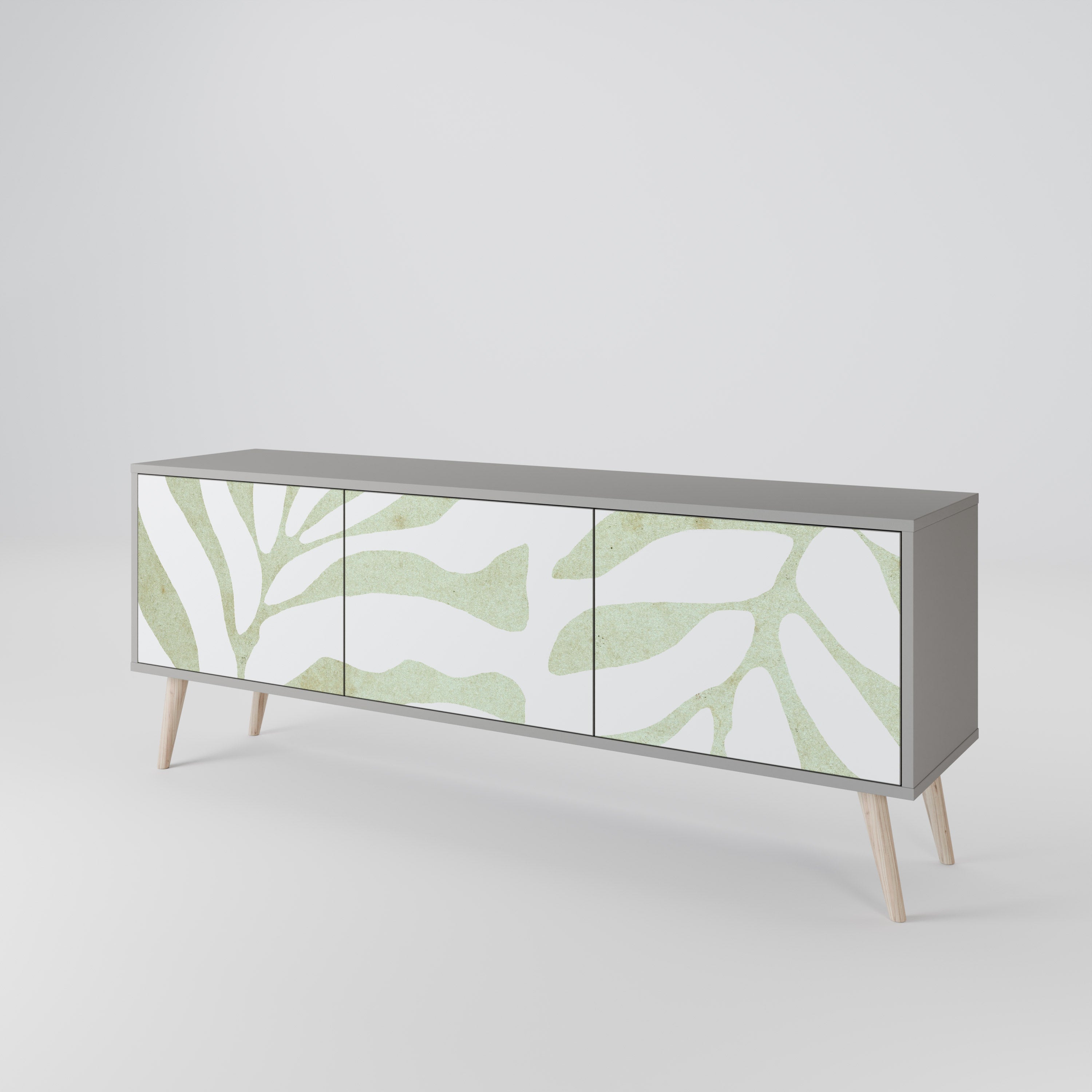 BOTANICAL SPARK Móvel de TV com 3 Portas em Acabamento Cinzento