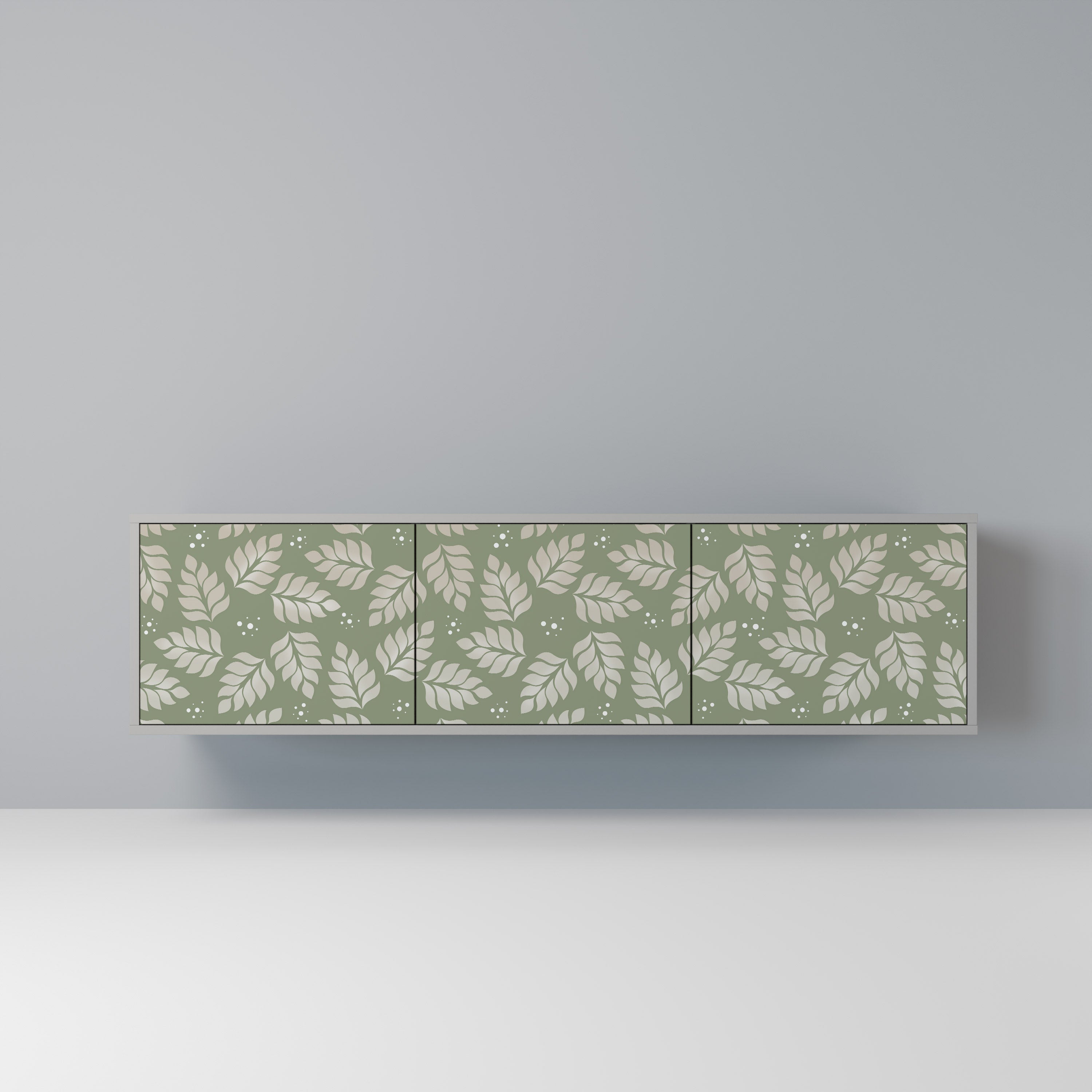 LEAVES ON GREEN Móvel de TV com 3 Portas em Acabamento Cinzento